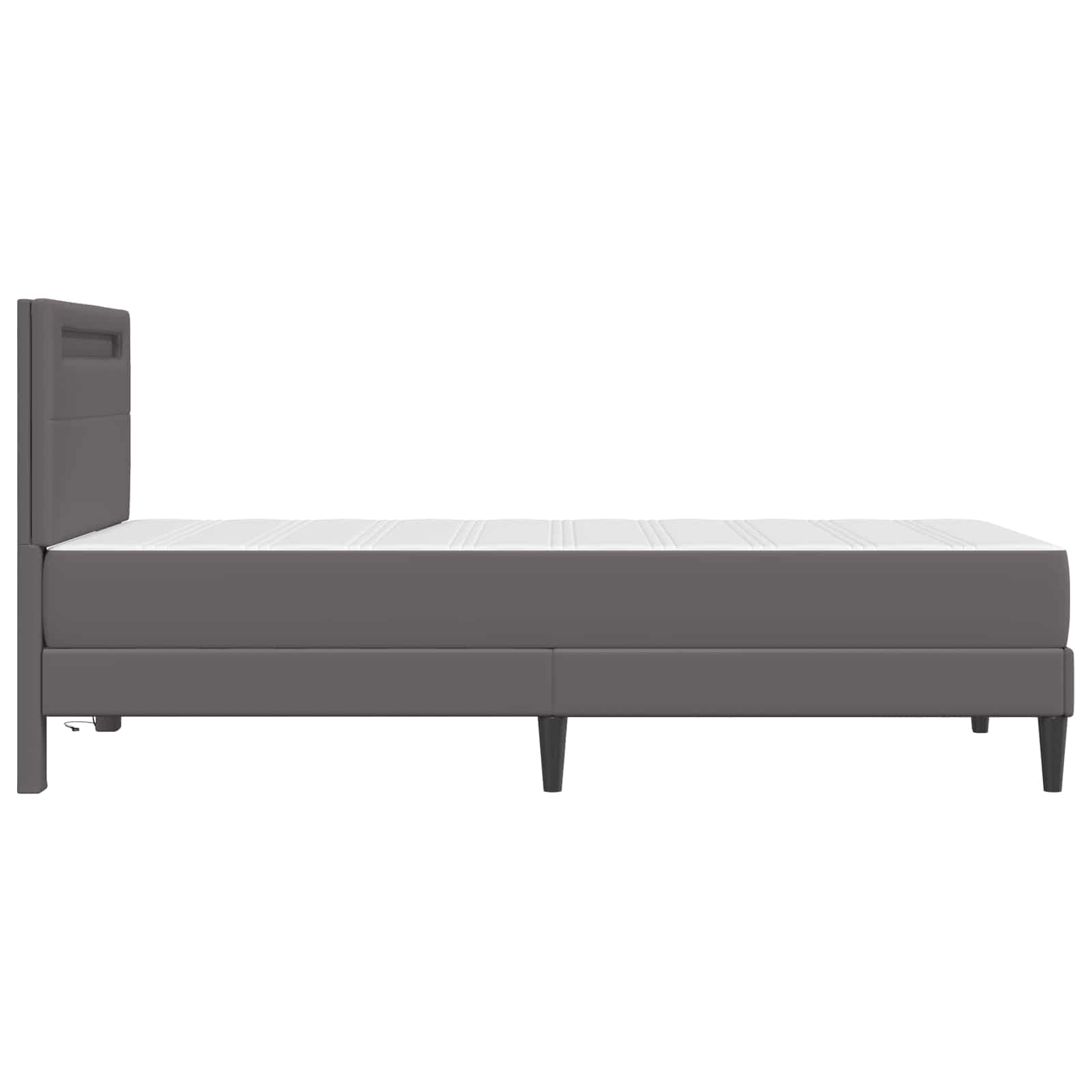 Cadre de lit avec bandes LED Gris 90 x 190 cm Simili cuir - XIOS