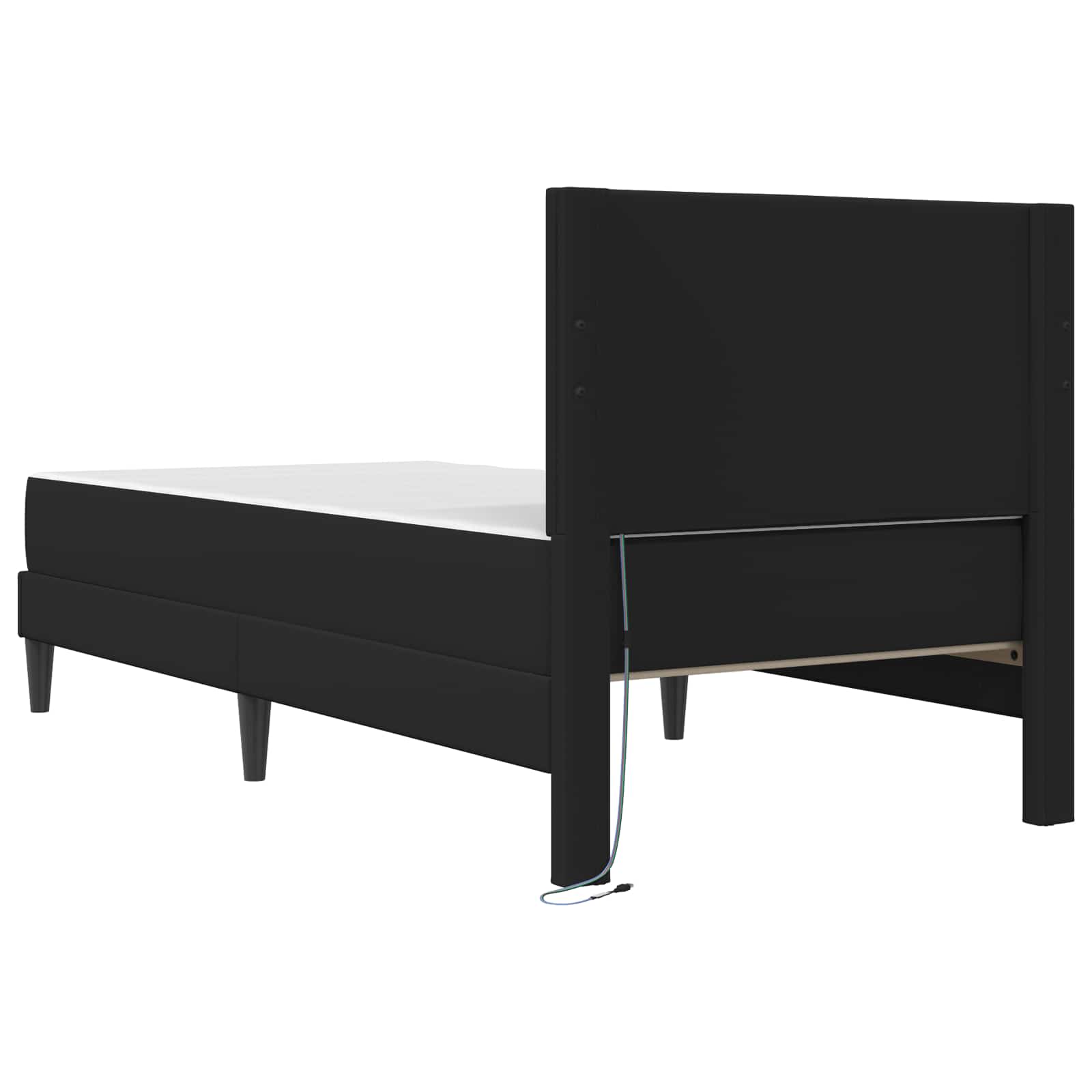 Cadre de lit avec bandes LED Noir 90 x 190 cm Simili cuir - XIOS
