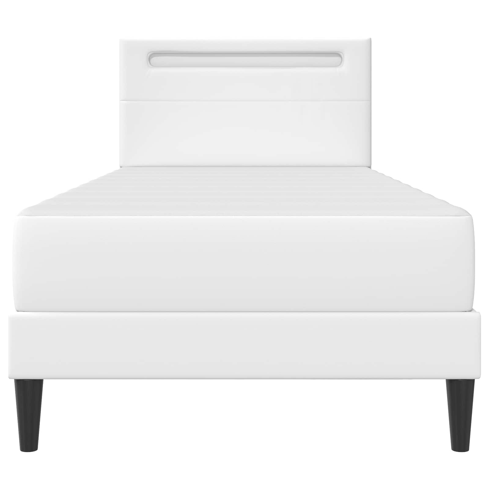 Cadre de lit avec bandes LED Blanc 90 x 190 cm Simili cuir - XIOS