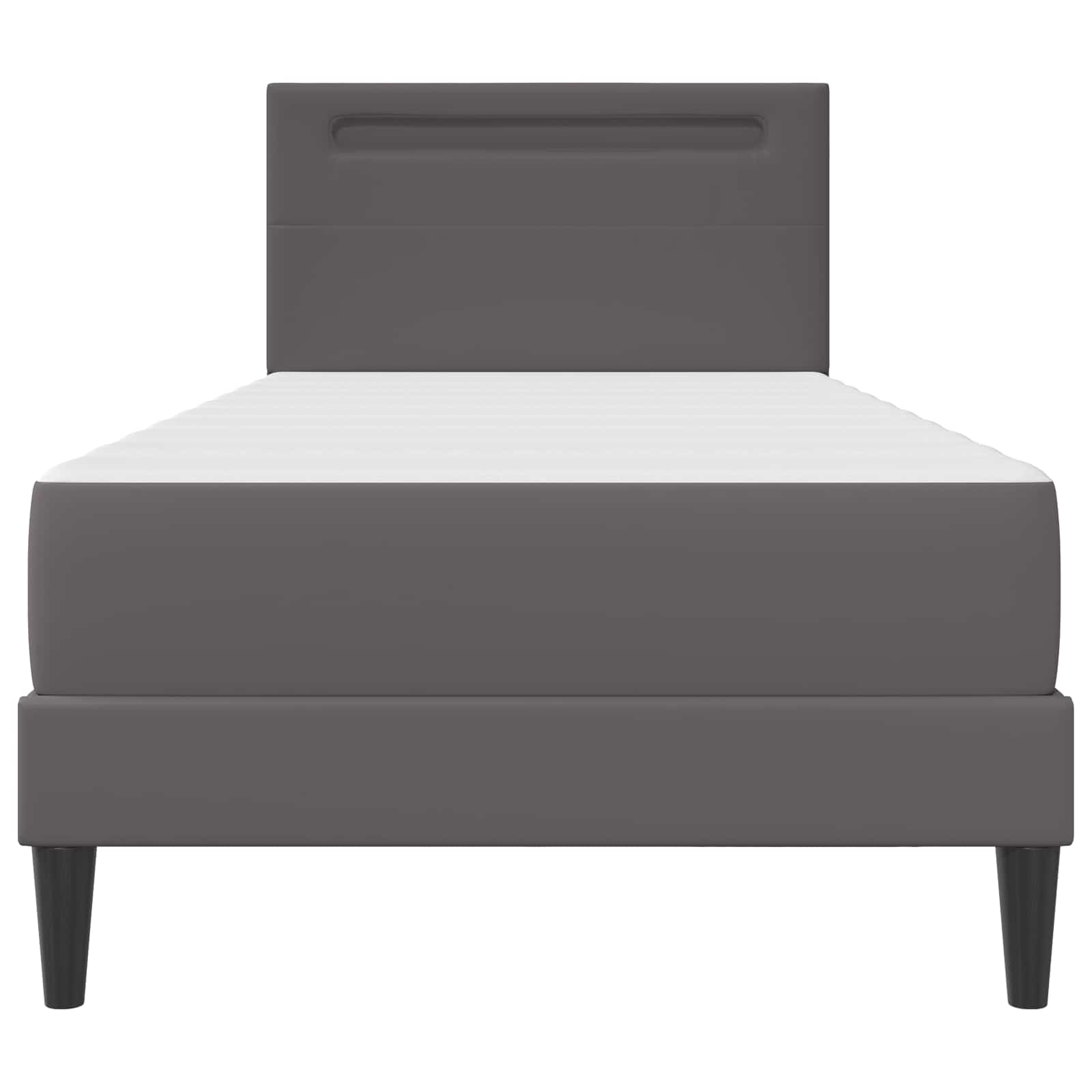 Cadre de lit avec bandes LED Gris 90 x 200 cm Simili cuir - XIOS