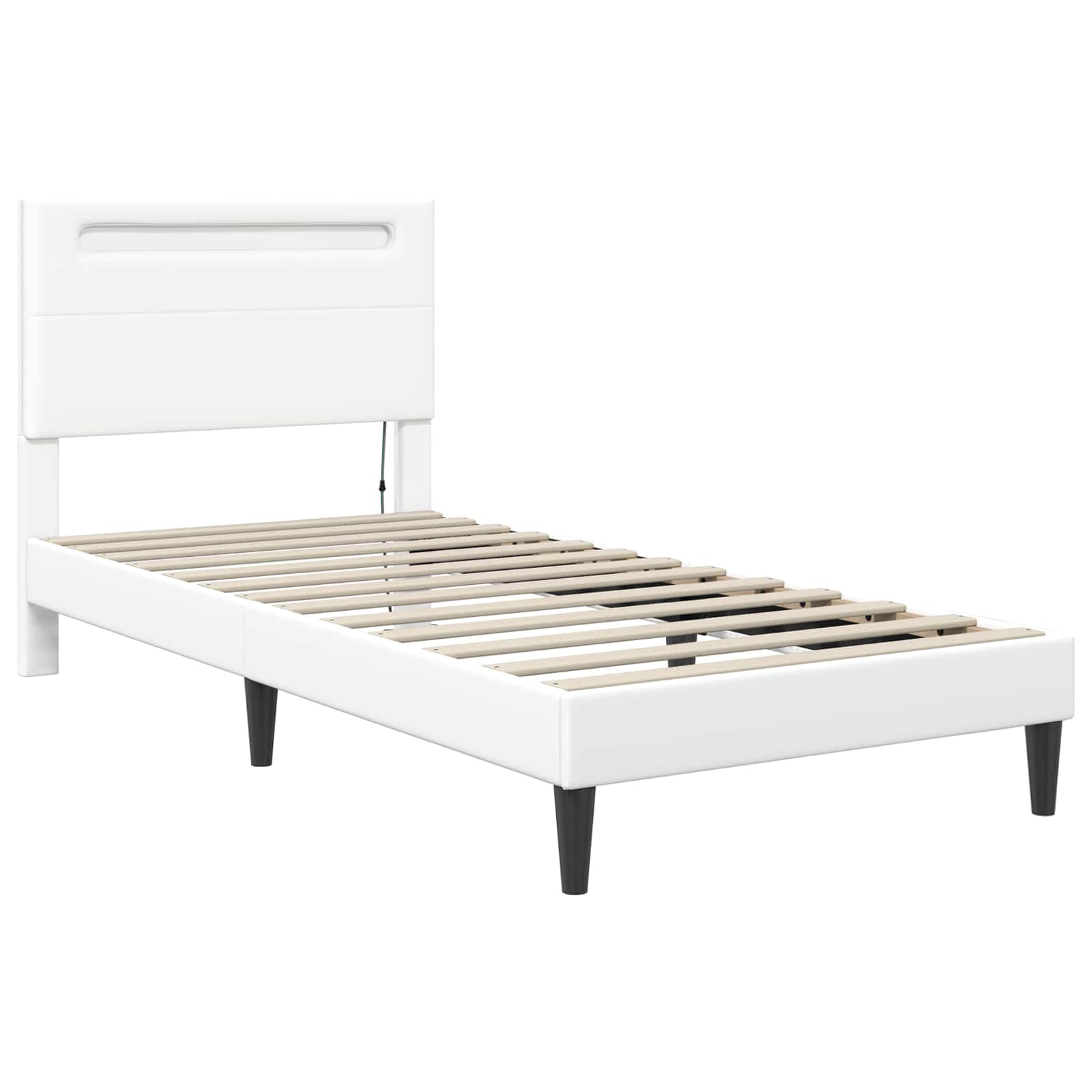 Cadre de lit avec bandes LED Blanc 90 x 200 cm Simili cuir - XIOS