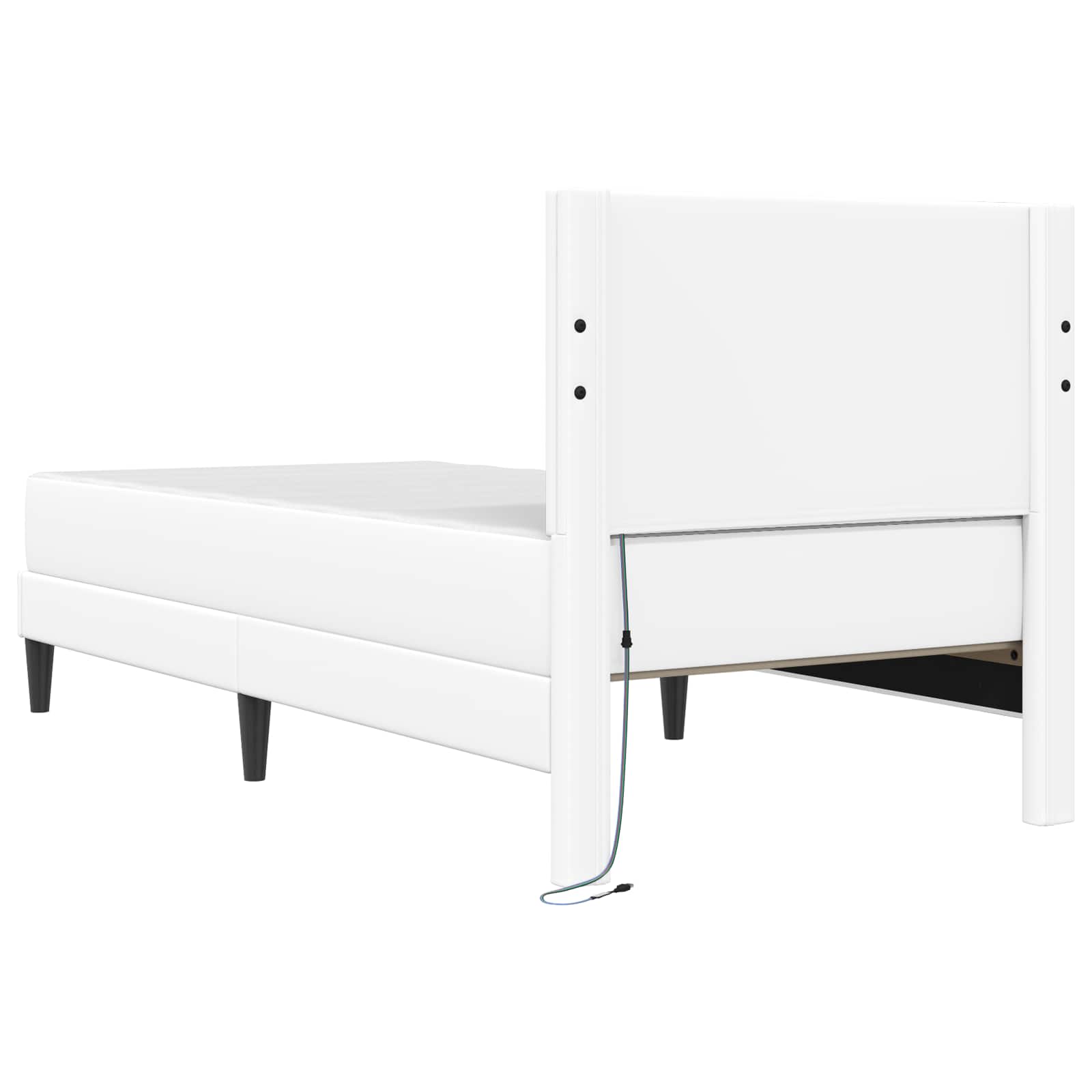 Cadre de lit avec bandes LED Blanc 90 x 200 cm Simili cuir - XIOS