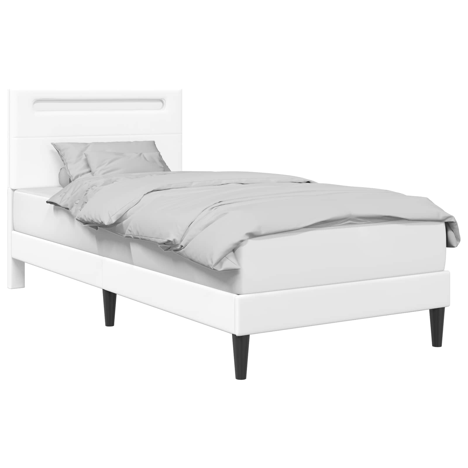 Cadre de lit avec bandes LED Blanc 90 x 200 cm Simili cuir - XIOS