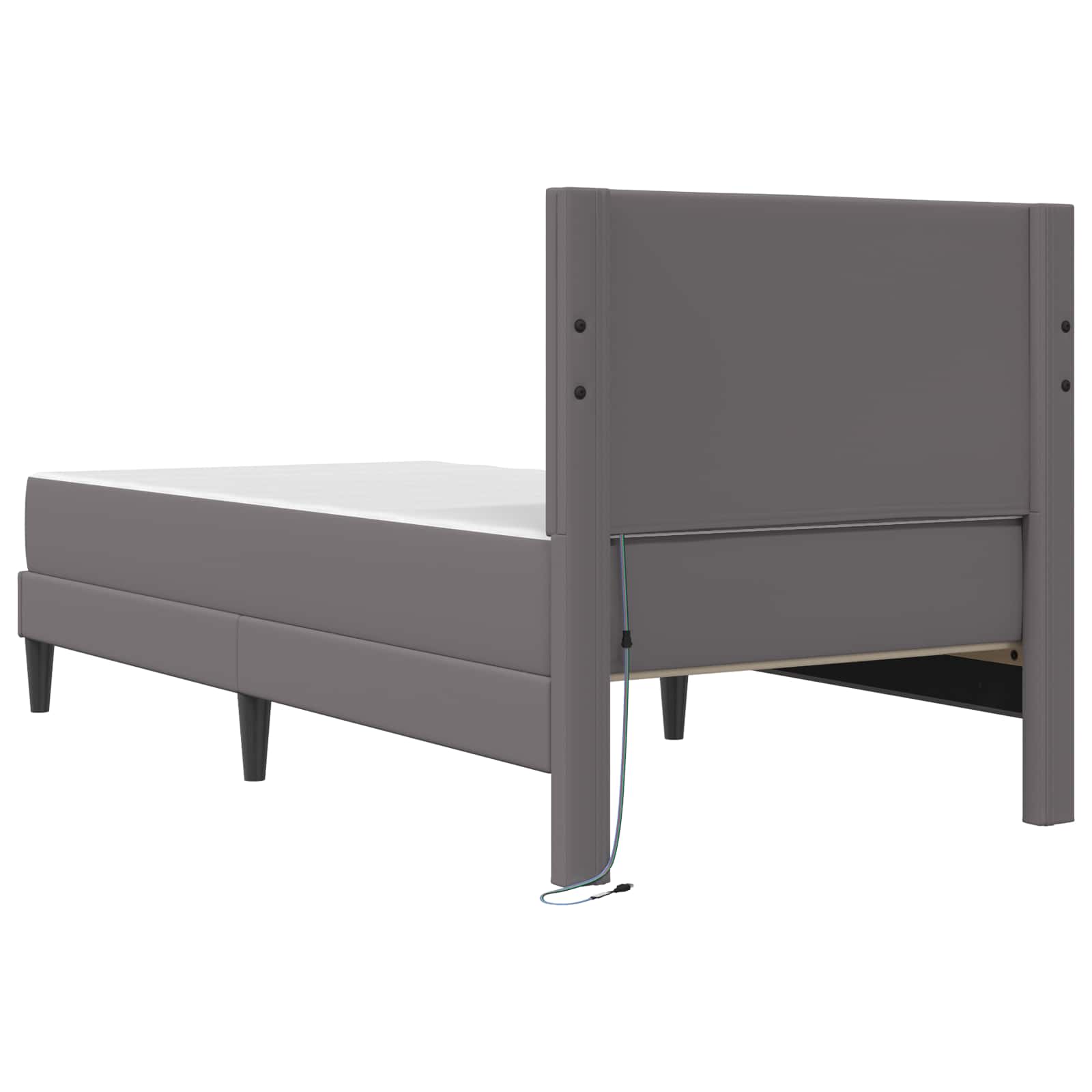 Cadre de lit avec bandes LED Gris 100 x 200 cm Simili cuir - XIOS