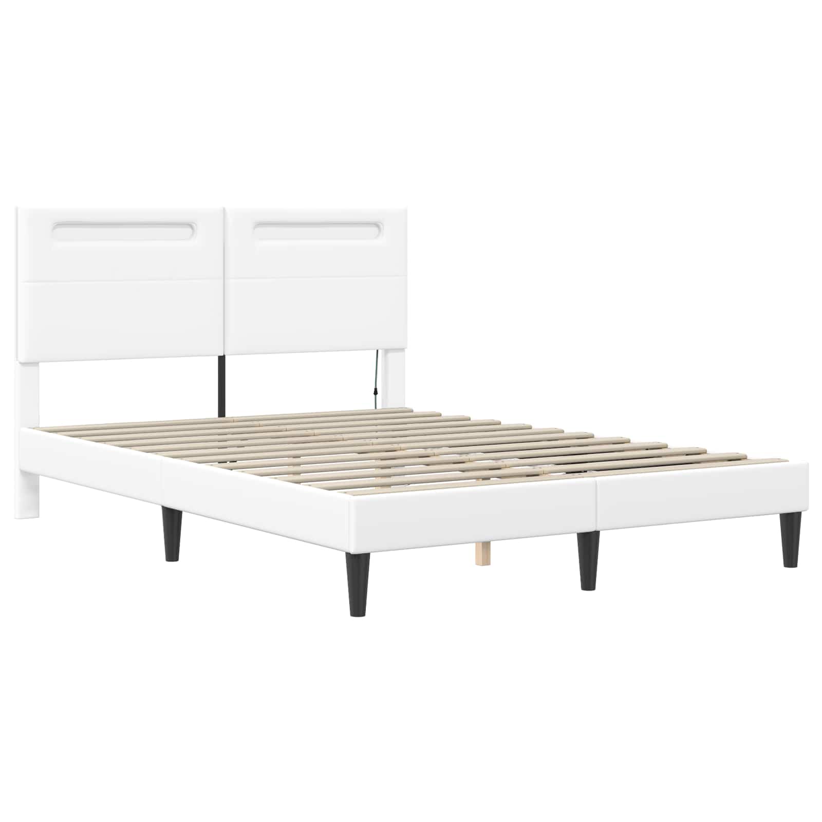Cadre de lit avec bandes LED Blanc 120 x 200 cm Simili cuir - XIOS