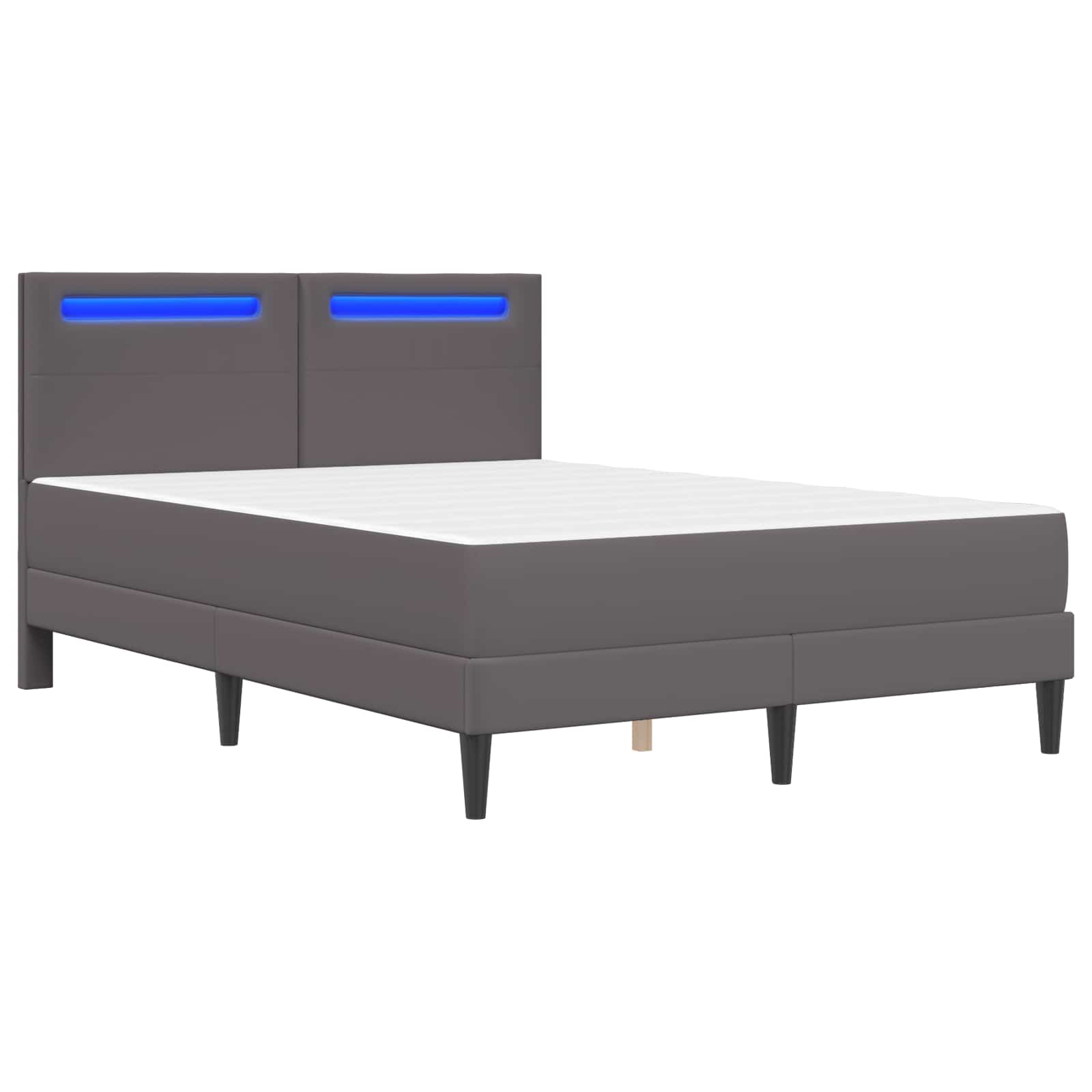 Cadre de lit avec bandes LED Gris 140 x 190 cm Simili cuir - XIOS
