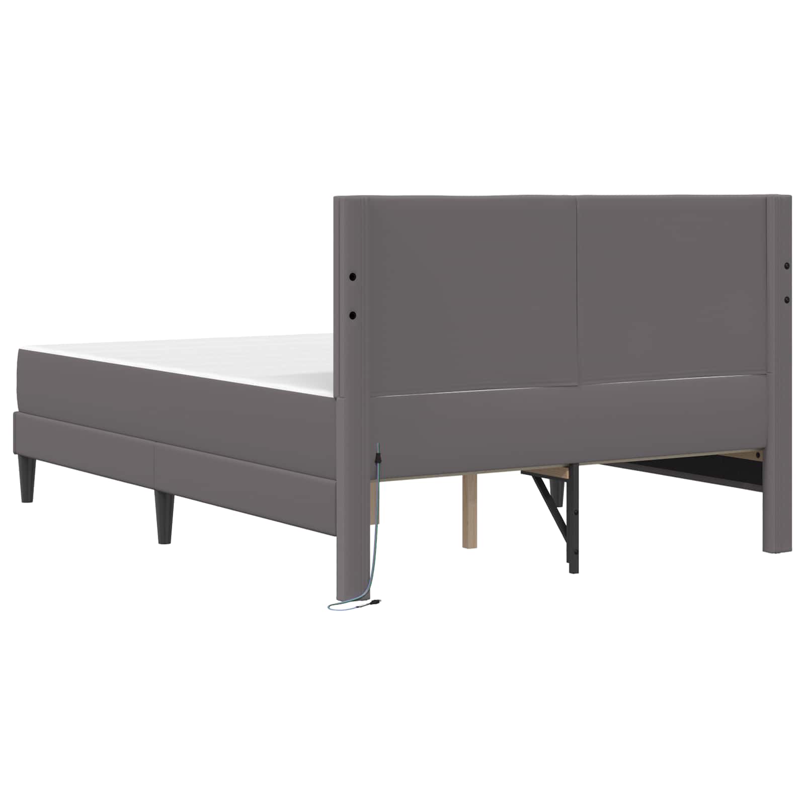 Cadre de lit avec bandes LED Gris 140 x 190 cm Simili cuir - XIOS