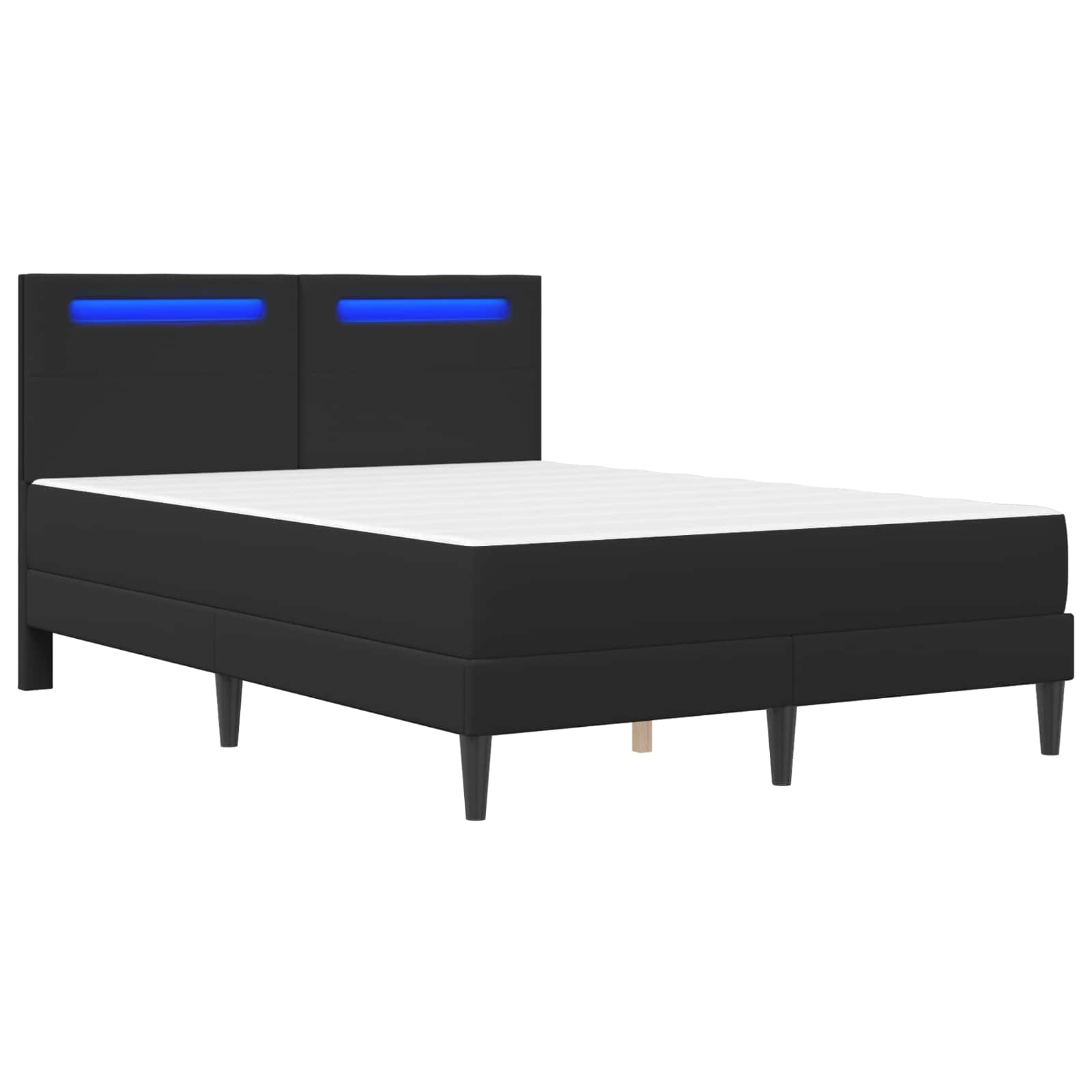 Cadre de lit avec bandes LED Noir 140 x 190 cm Simili cuir - XIOS