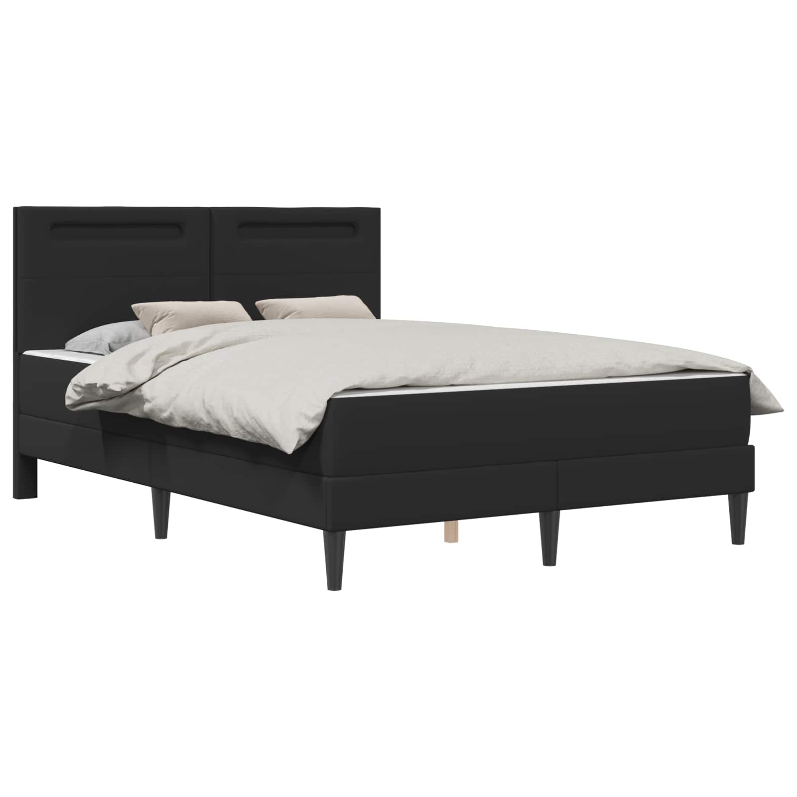 Cadre de lit avec bandes LED Noir 140 x 190 cm Simili cuir - XIOS