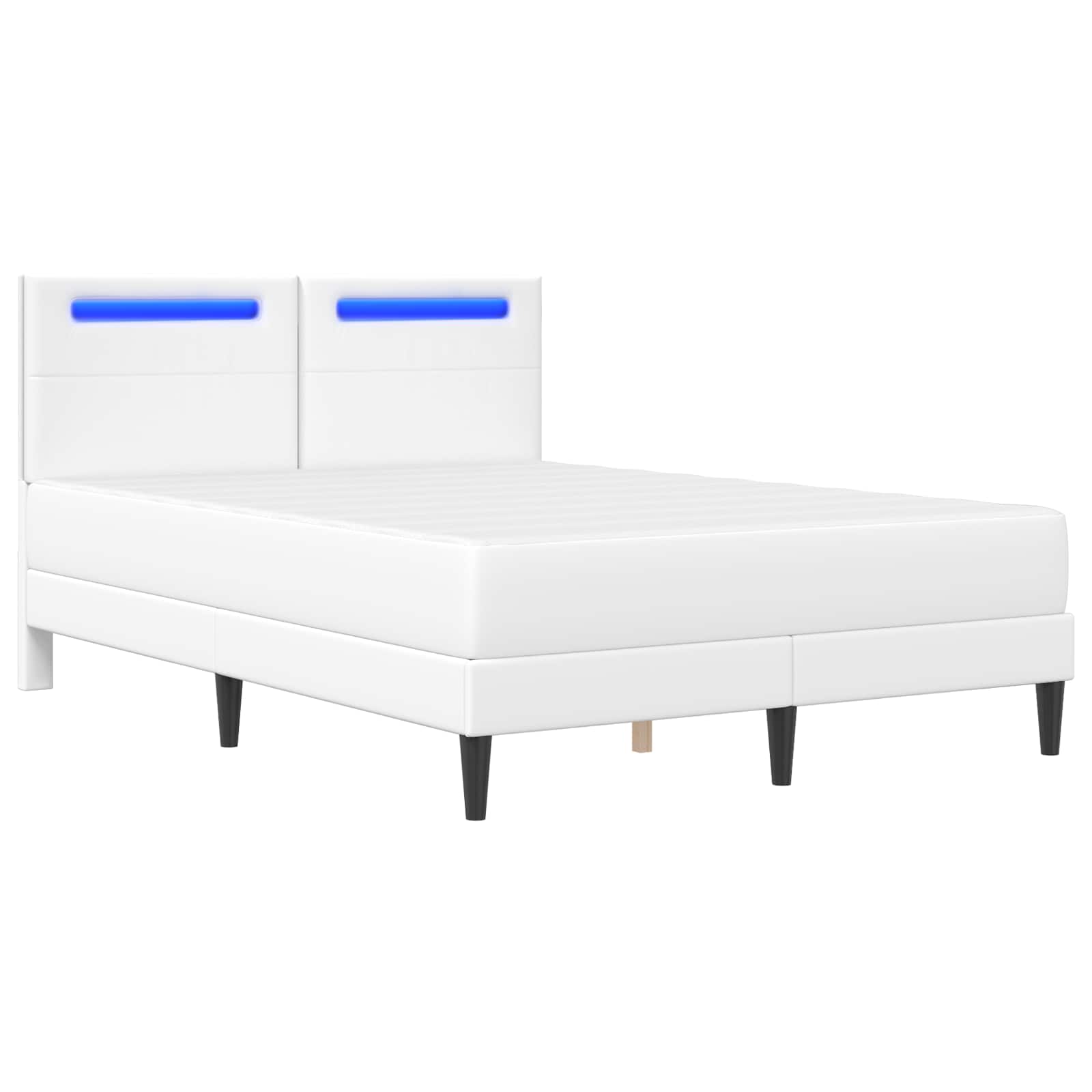 Cadre de lit avec bandes LED Blanc 140 x 200 cm Simili cuir - XIOS