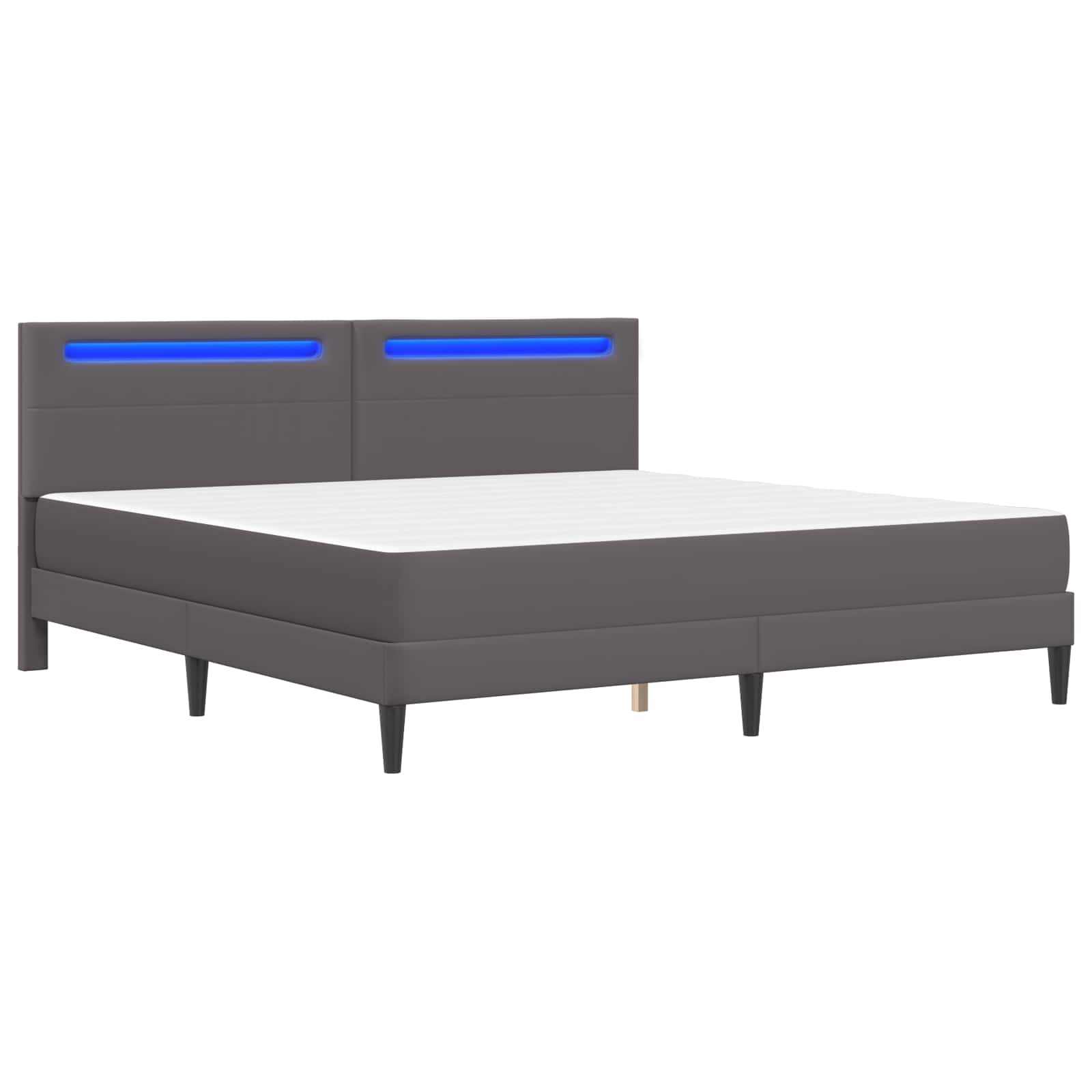 Cadre de lit avec bandes LED Gris 180 x 200 cm Simili cuir - XIOS