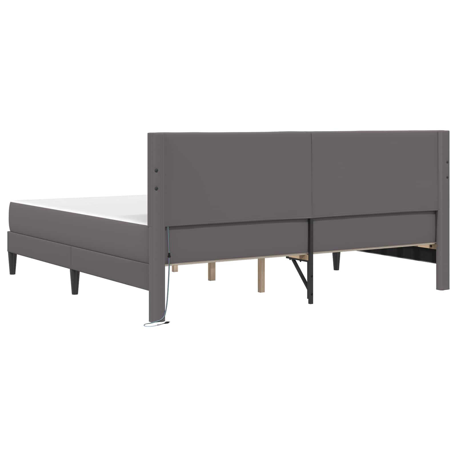 Cadre de lit avec bandes LED Gris 180 x 200 cm Simili cuir - XIOS