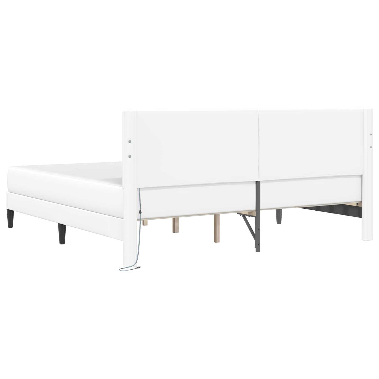 Cadre de lit avec bandes LED Blanc 180 x 200 cm Simili cuir - XIOS