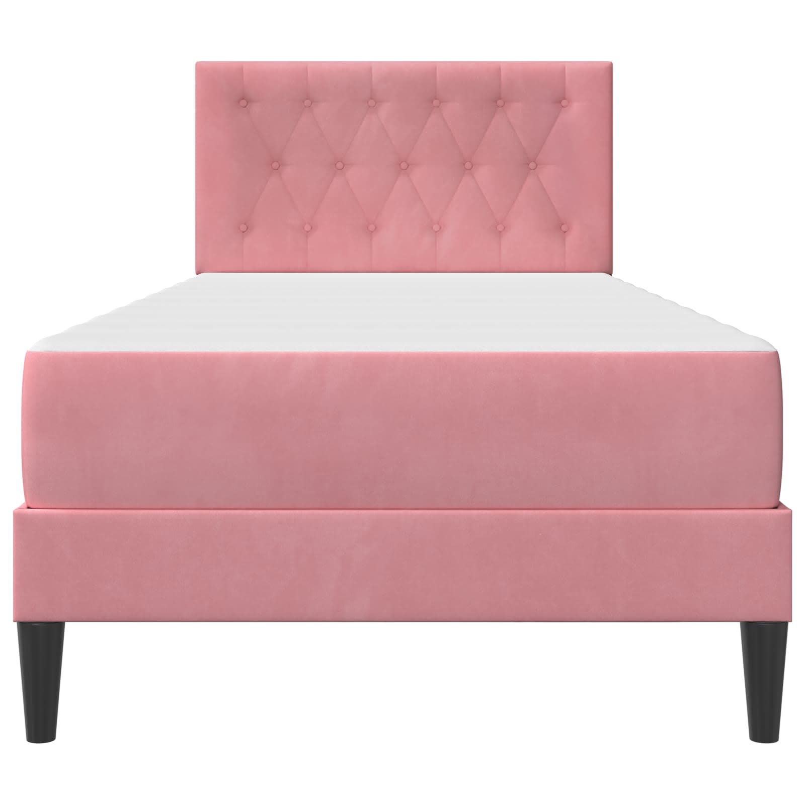 Cadre de lit avec matelas Rose 90 x 190 cm Velours