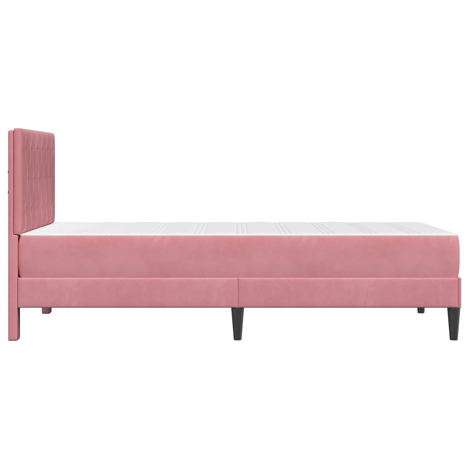 Cadre de lit avec matelas Rose 90 x 190 cm Velours