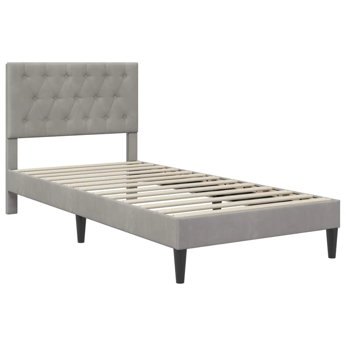 Cadre de lit avec matelas Gris clair 100 x 200 cm Velours - XIOS