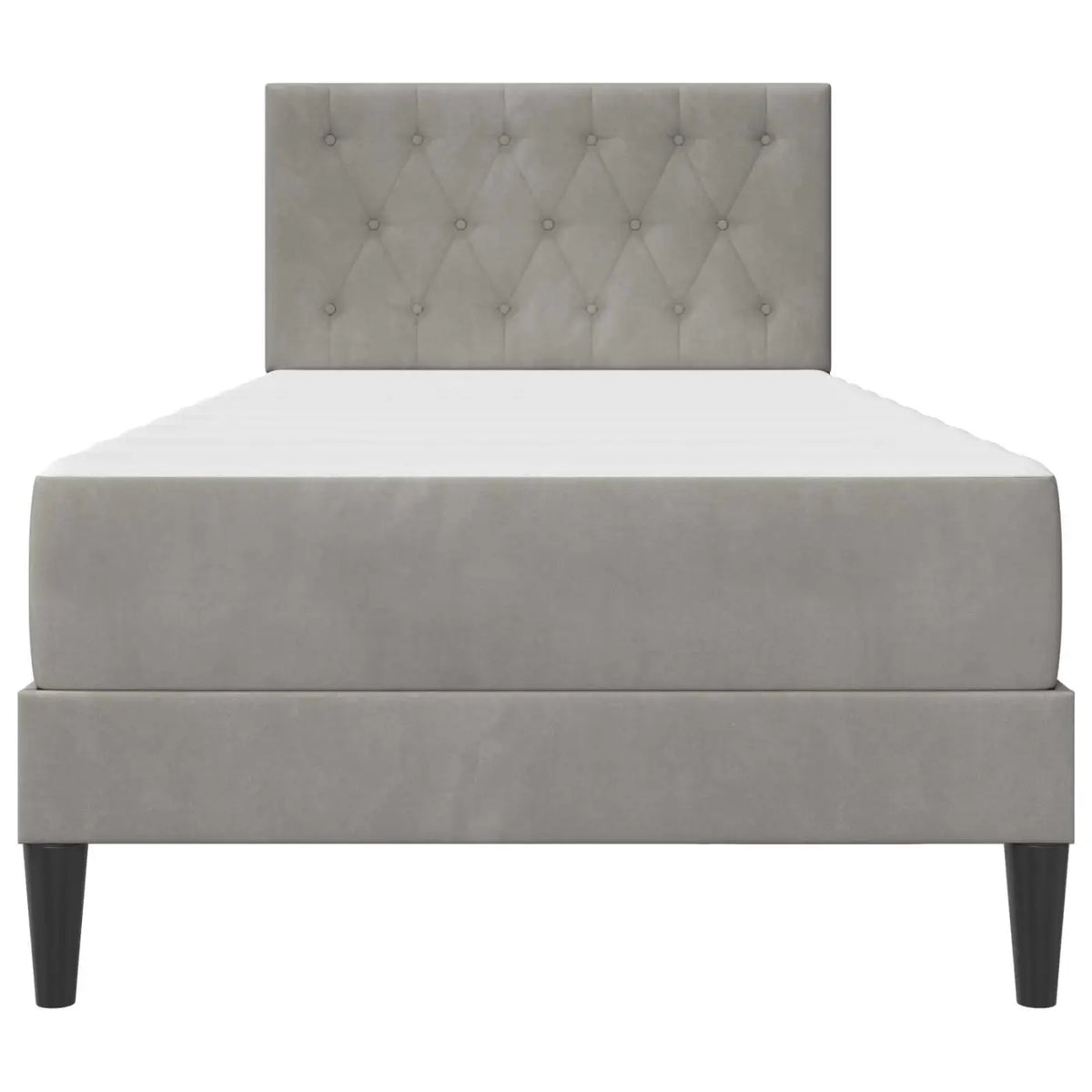 Cadre de lit avec matelas Gris clair 100 x 200 cm Velours - XIOS
