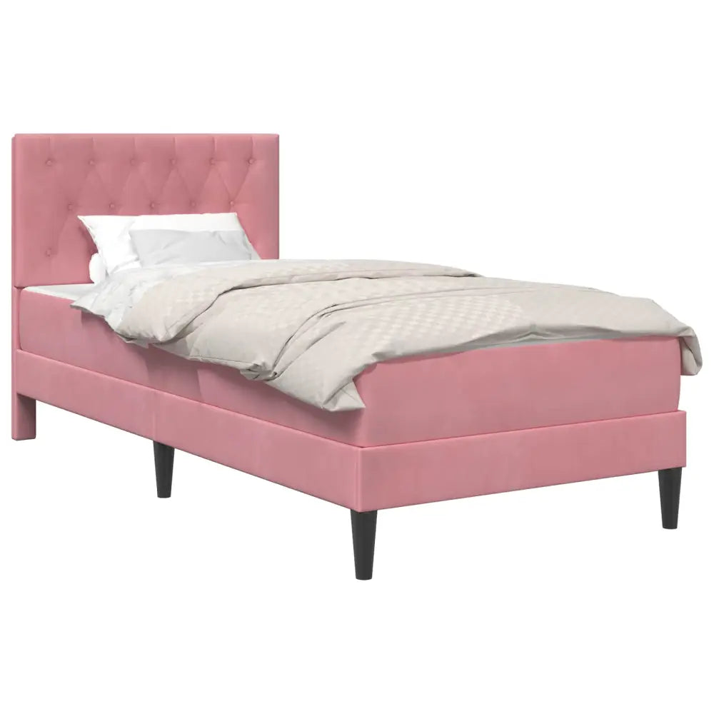 Cadre de lit avec matelas Rose 100 x 200 cm Velours - XIOS