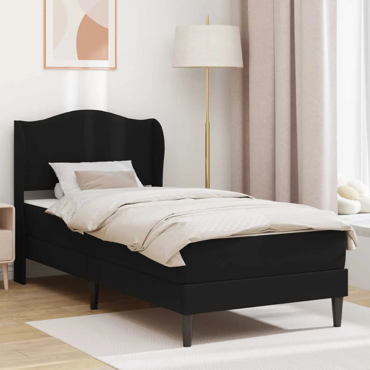 Cadre de lit avec matelas Noir 90 x 200 cm Simili cuir - XIOS