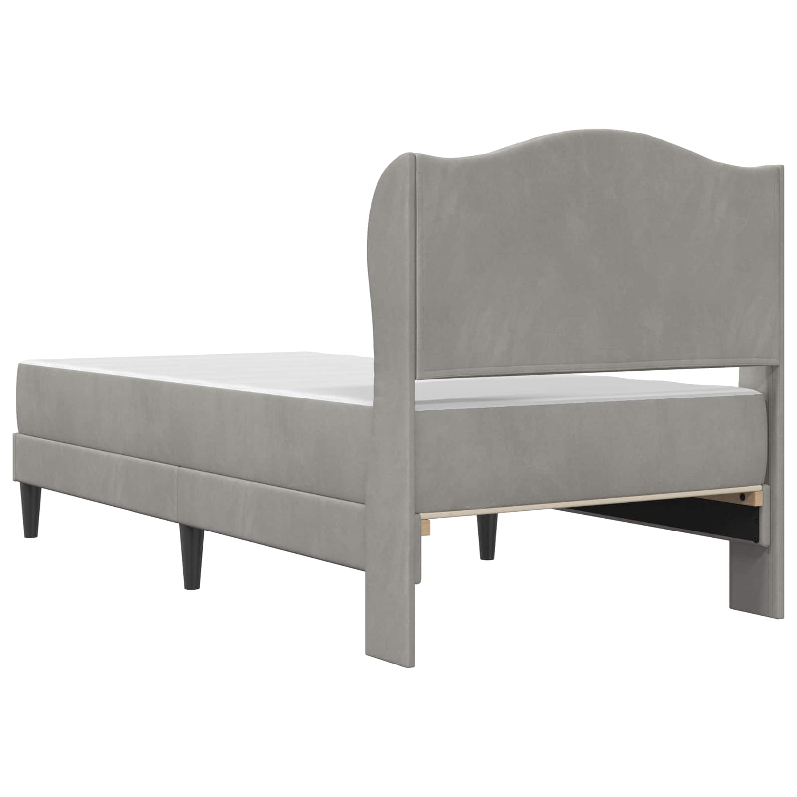 Cadre de lit avec tête de lit Gris clair 80 x 200 cm Velours - XIOS