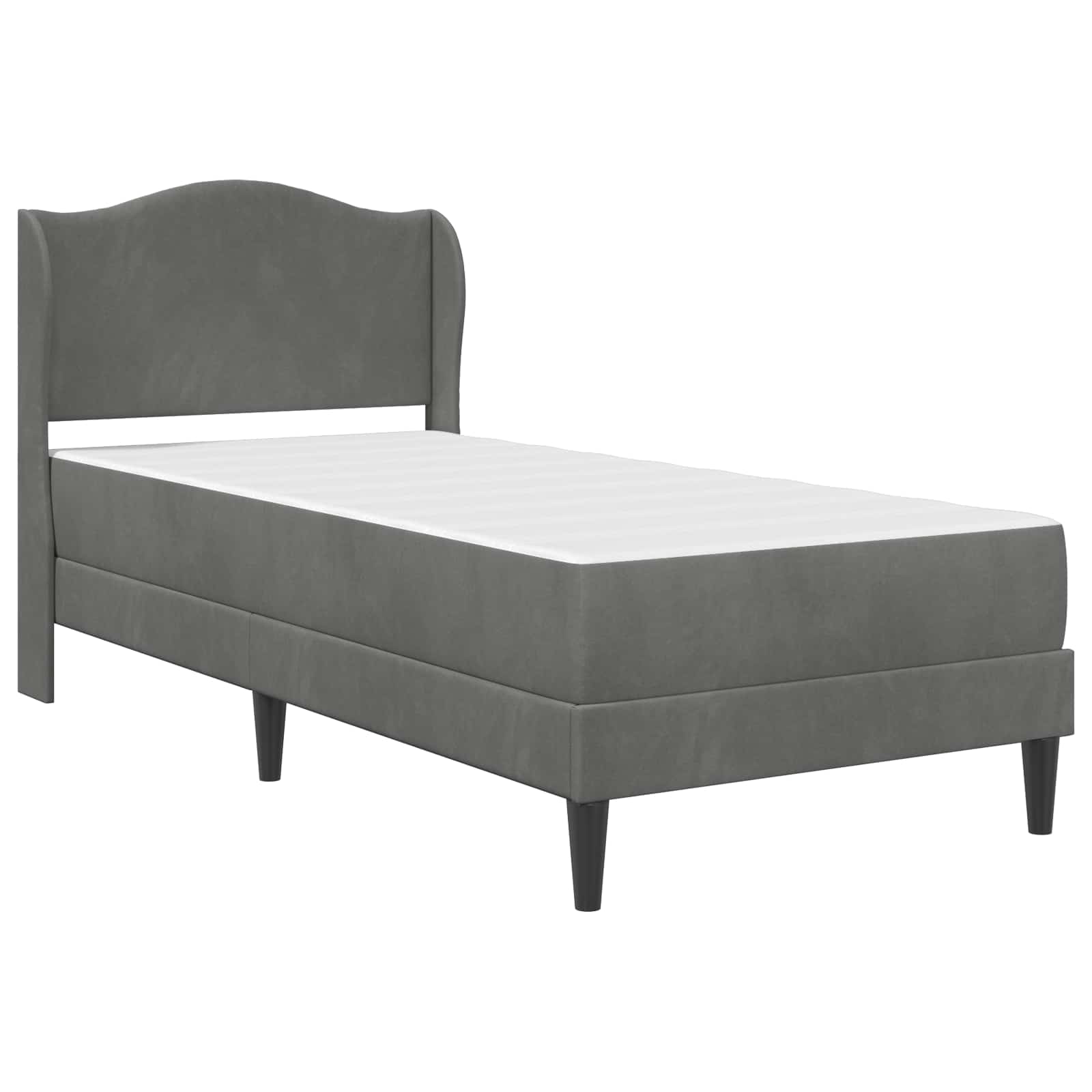 Cadre de lit avec tête de lit Gris foncé 80 x 200 cm Velours - XIOS