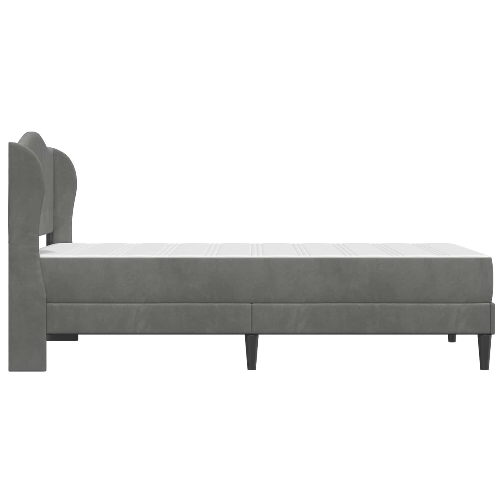 Cadre de lit avec tête de lit Gris foncé 80 x 200 cm Velours - XIOS