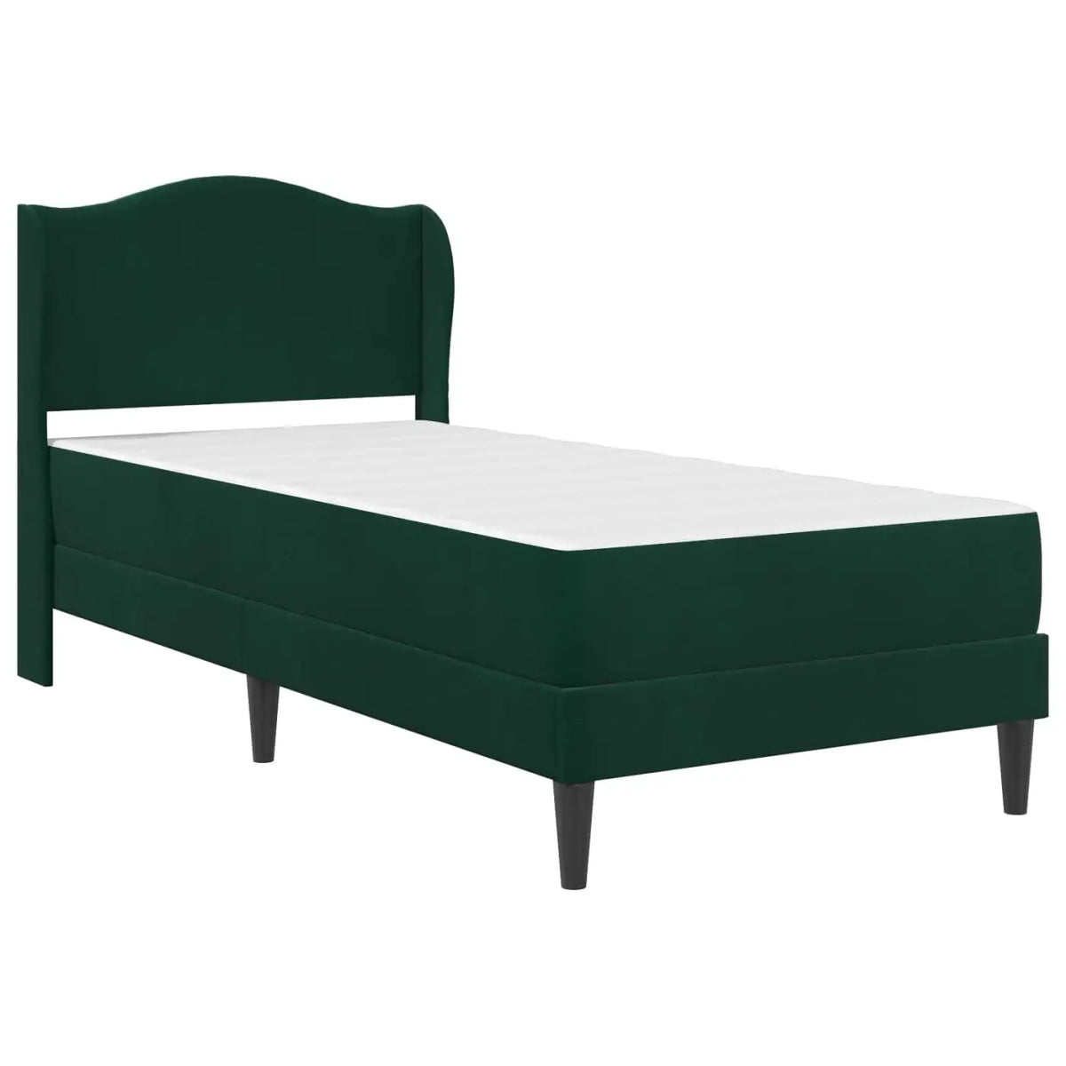 Cadre de lit avec matelas Vert foncé 90 x 190 cm Velours - XIOS