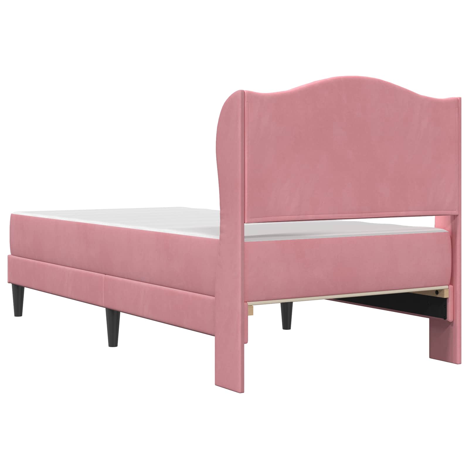 Cadre de lit avec tête de lit Rose 90 x 190 cm Velours