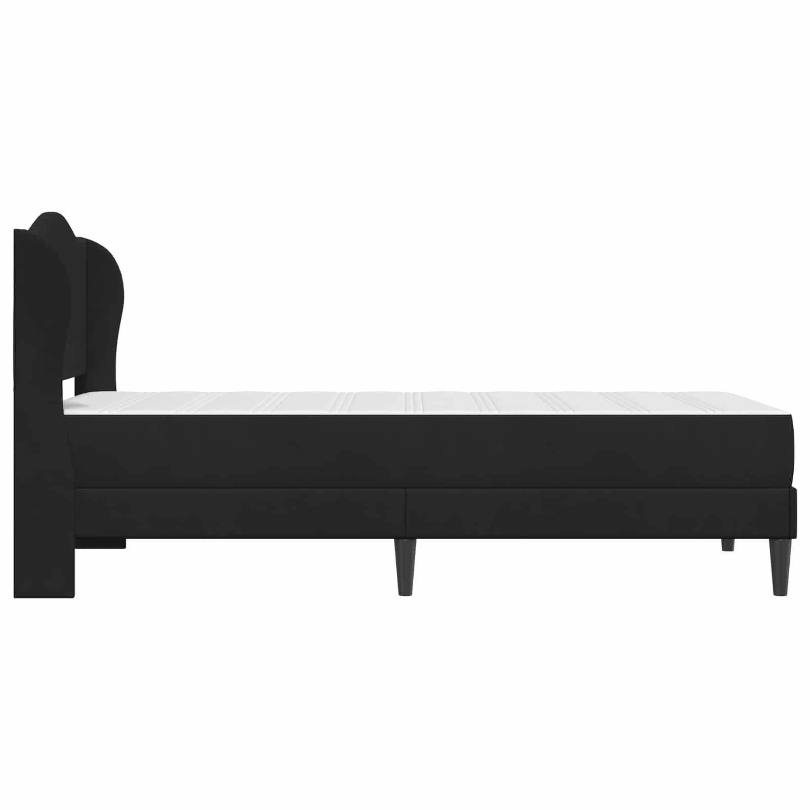 Cadre de lit avec tête de lit Noir 90 x 190 cm Velours - XIOS