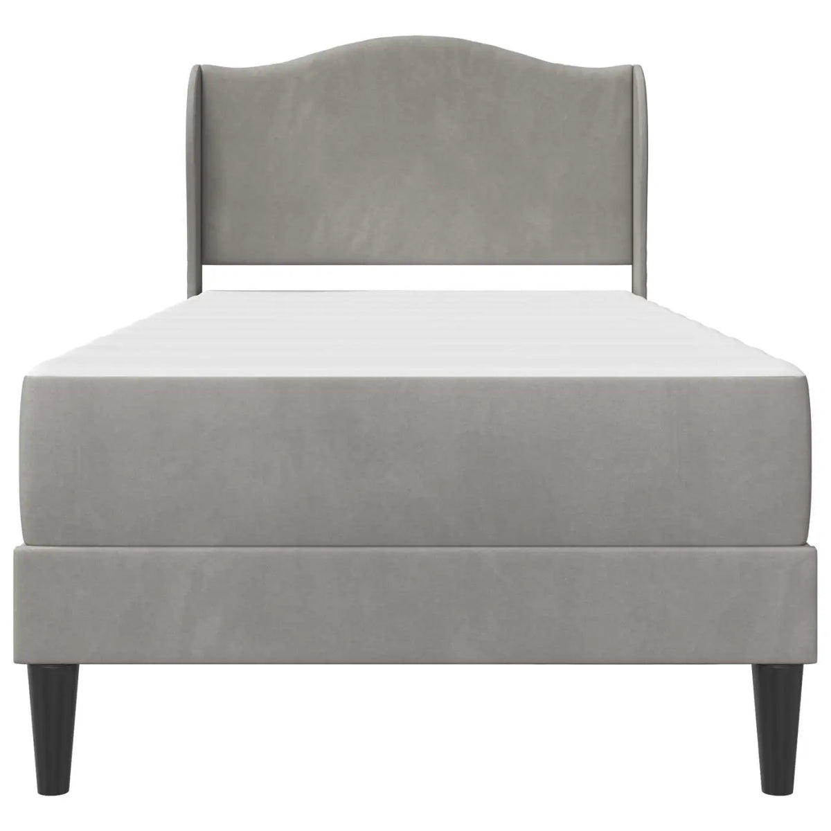 Cadre de lit avec matelas Gris clair 90 x 200 cm Velours - XIOS