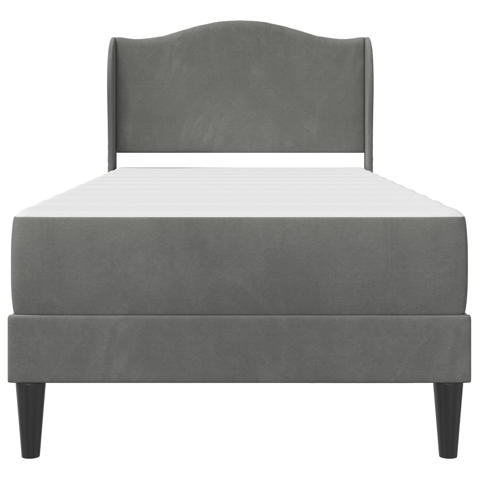 Cadre de lit avec tête de lit Gris foncé 100 x 200 cm Velours - XIOS