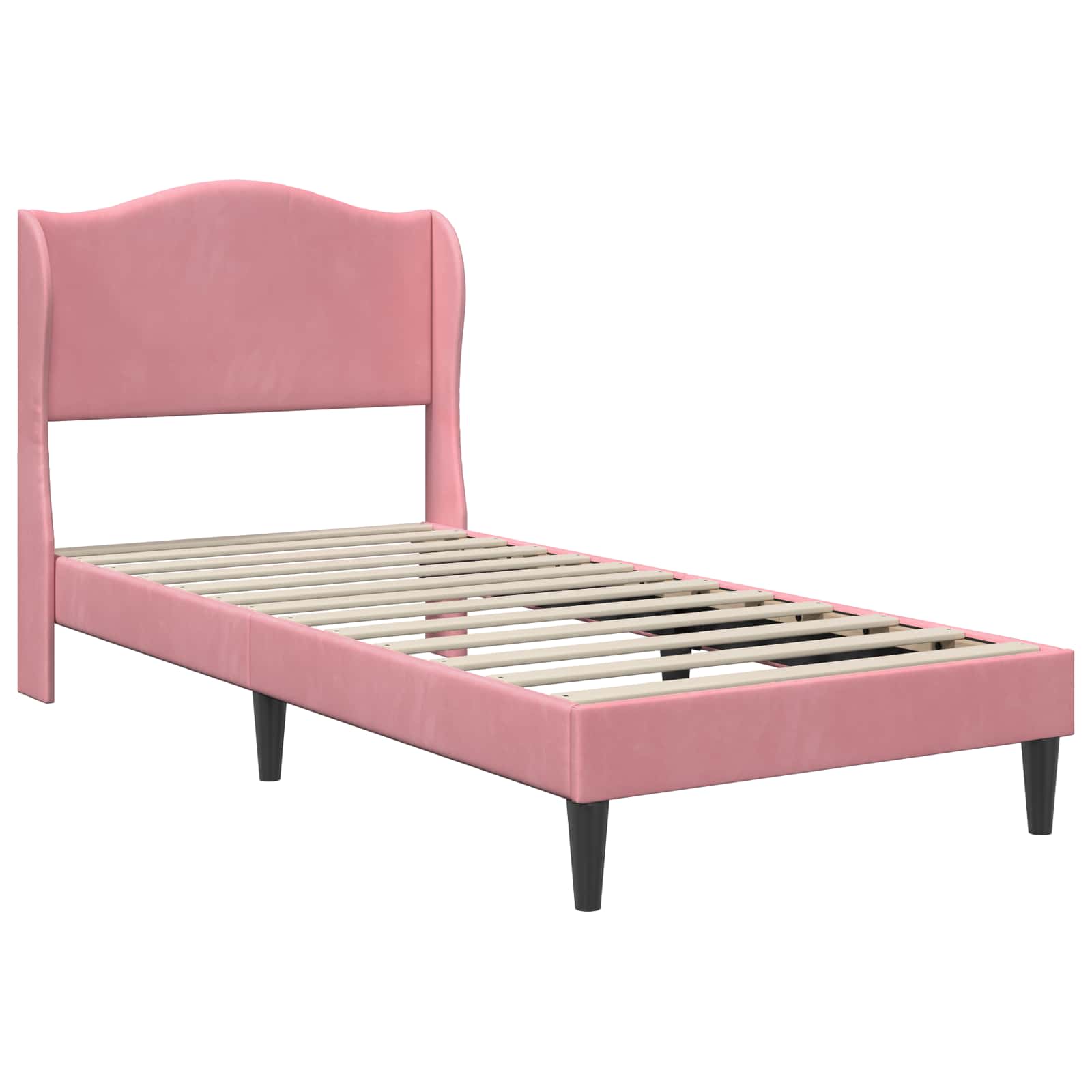 Cadre de lit avec tête de lit Rose 100 x 200 cm Velours - XIOS