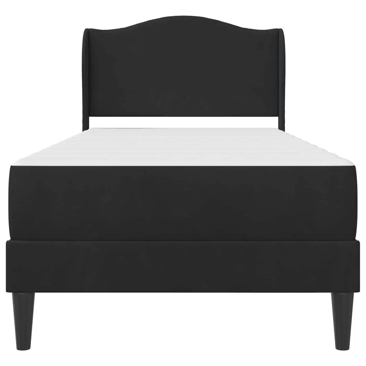 Cadre de lit avec matelas Noir 100 x 200 cm Velours - XIOS