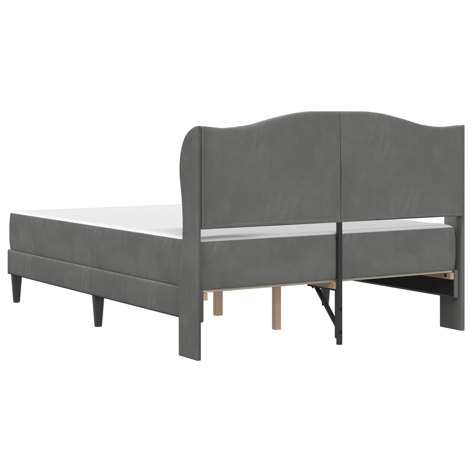 Cadre de lit avec tête de lit Gris foncé 120 x 200 cm Velours - XIOS