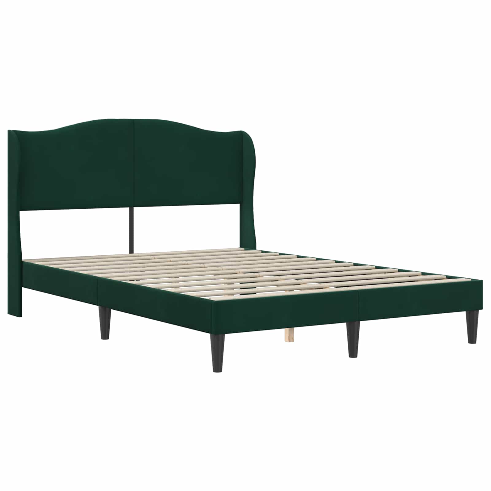 Cadre de lit avec tête de lit Vert foncé 140 x 190 cm Velours - XIOS