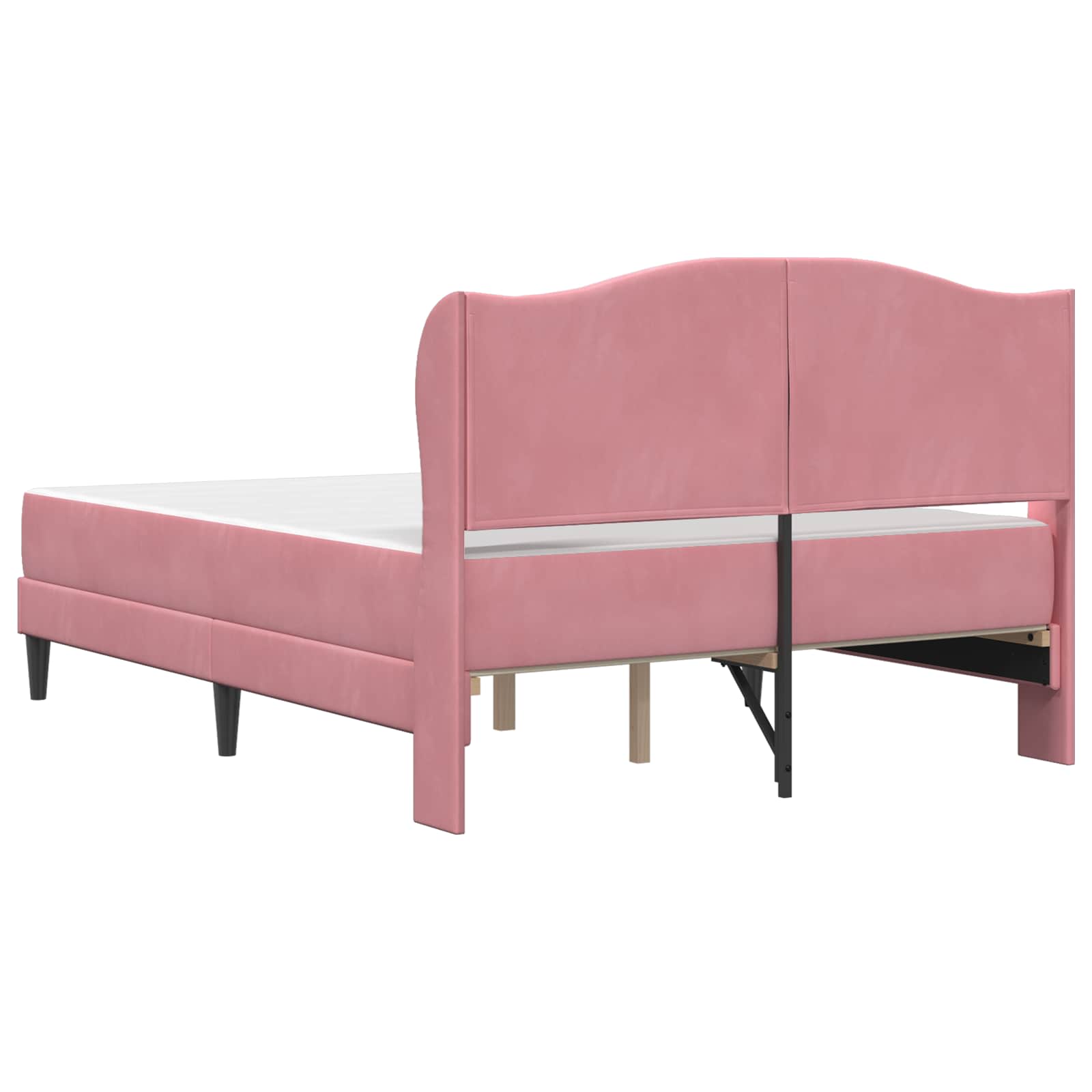 Cadre de lit avec tête de lit Rose 140 x 190 cm Velours - XIOS