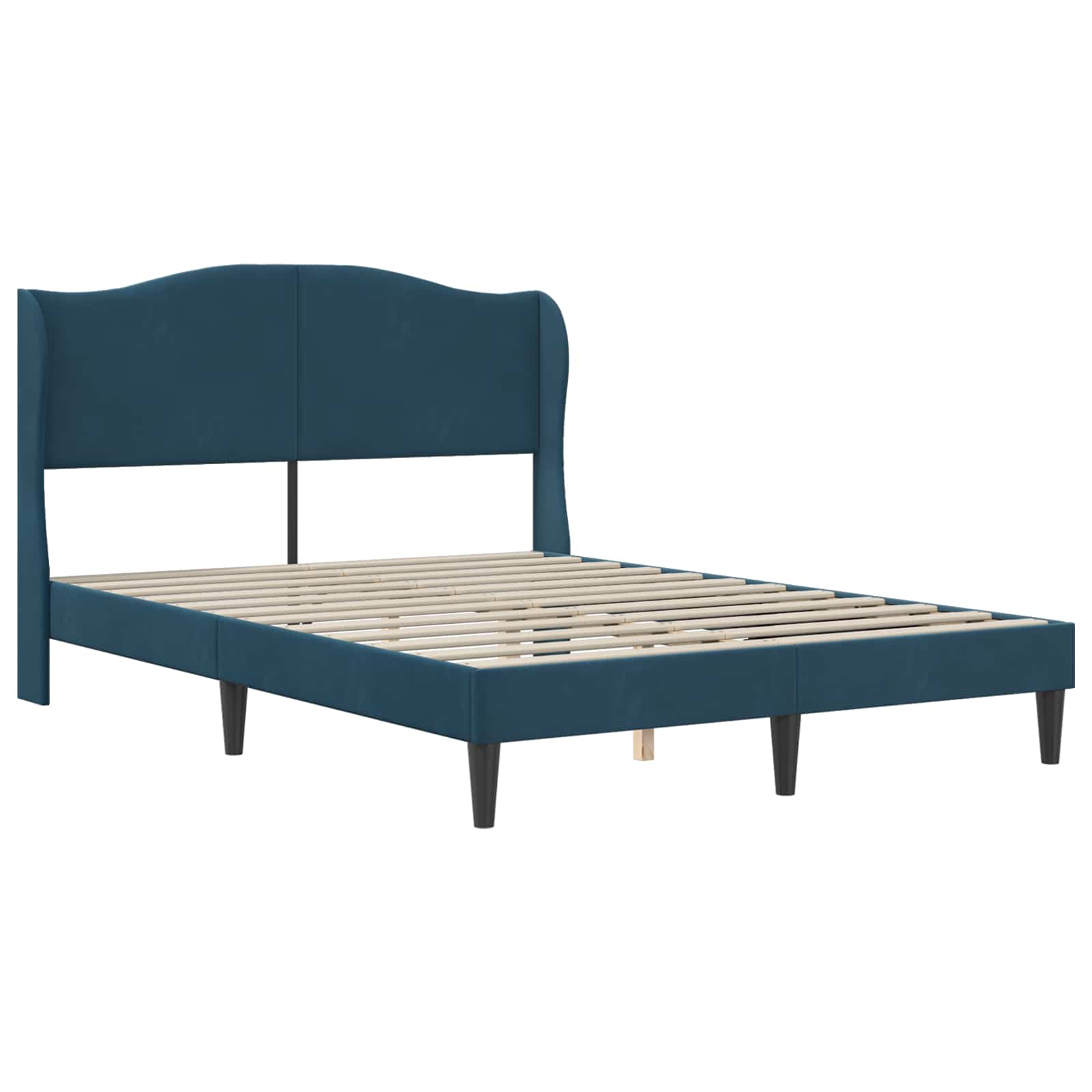 Cadre de lit avec tête de lit Bleu 140 x 190 cm Velours - XIOS