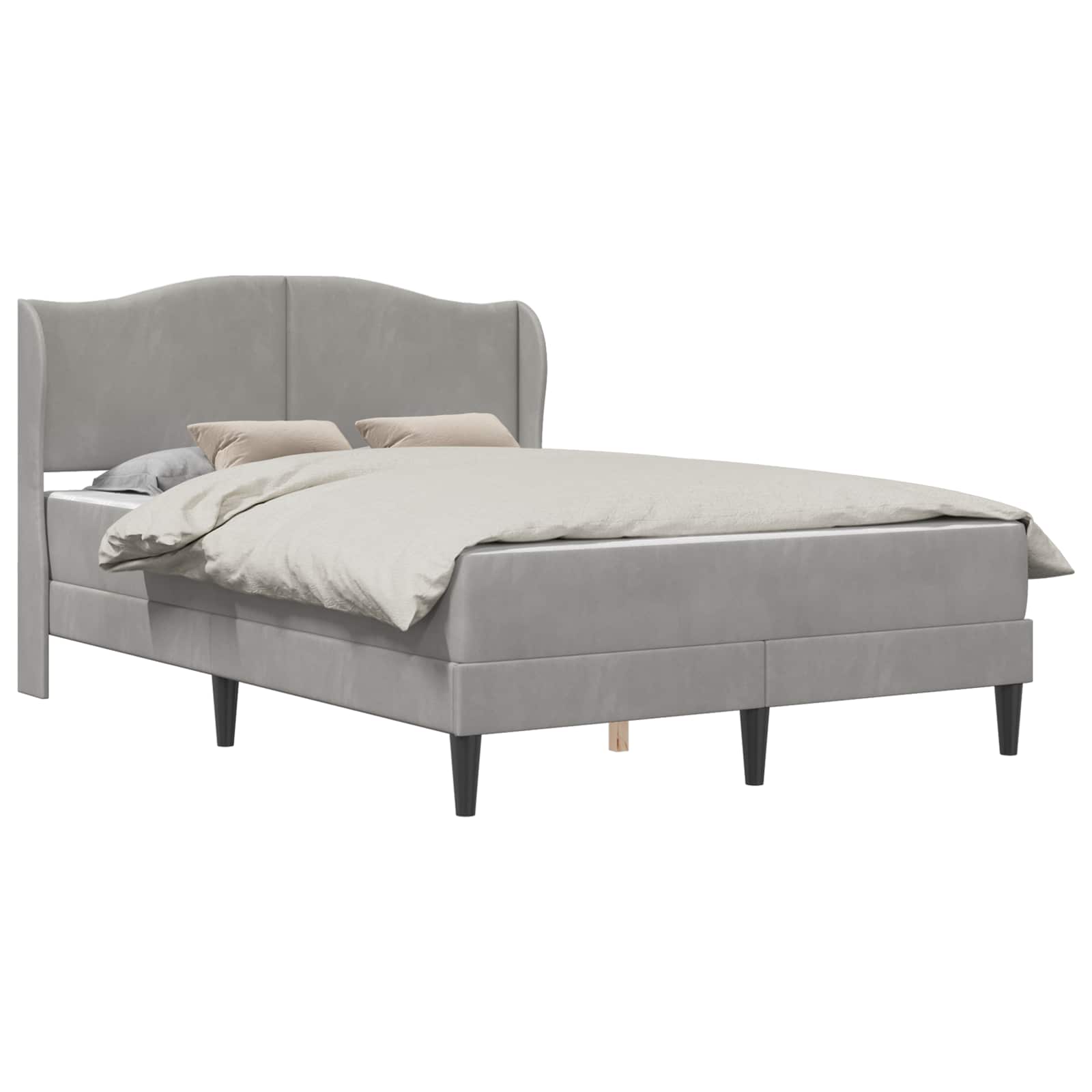 Cadre de lit avec tête de lit Gris clair 140 x 200 cm Velours - XIOS