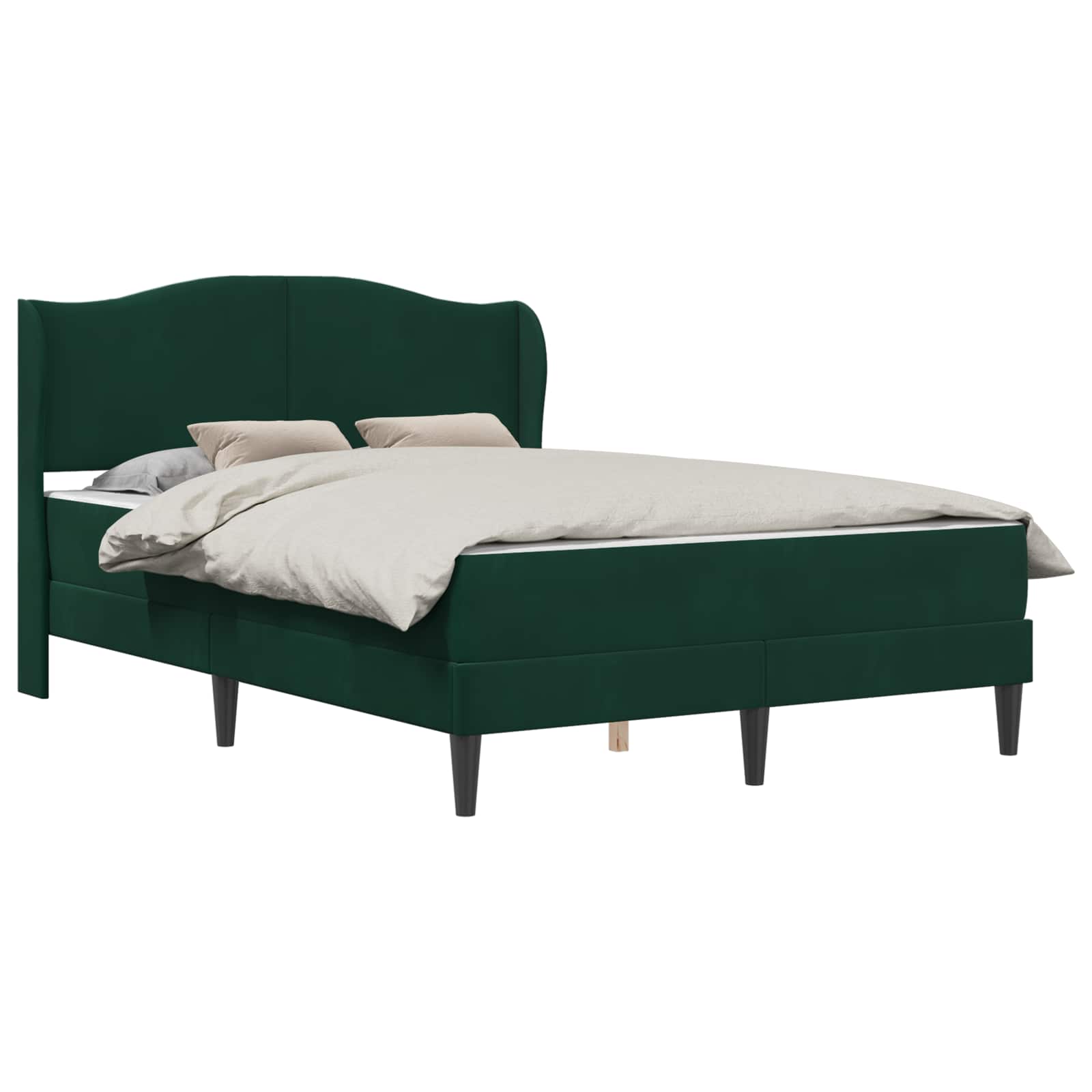 Cadre de lit avec tête de lit Vert foncé 140 x 200 cm Velours - XIOS