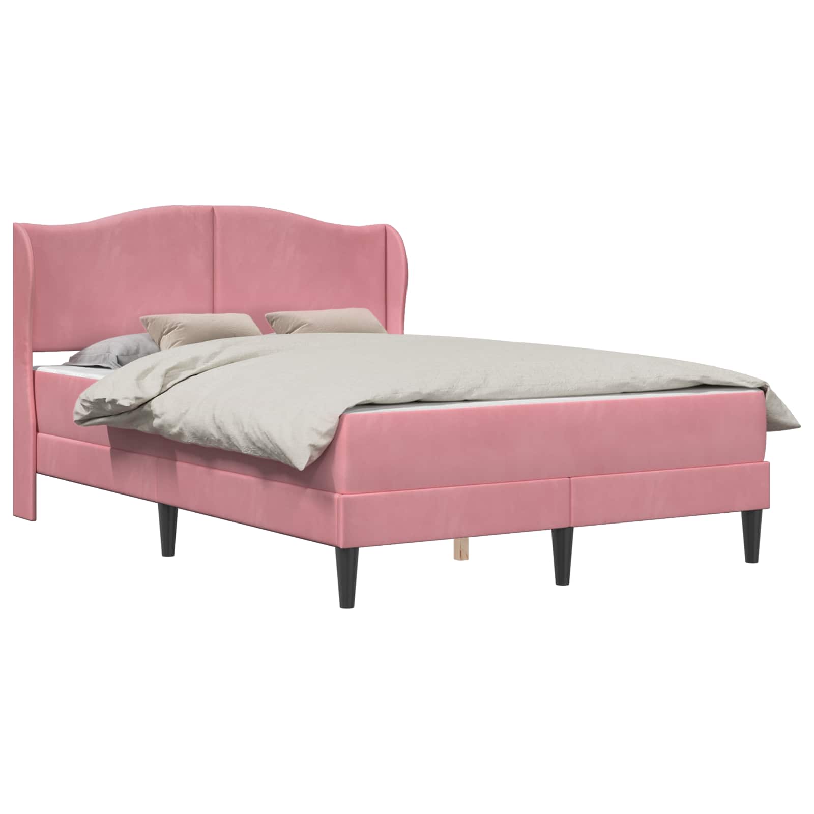 Cadre de lit avec tête de lit Rose 140 x 200 cm Velours - XIOS