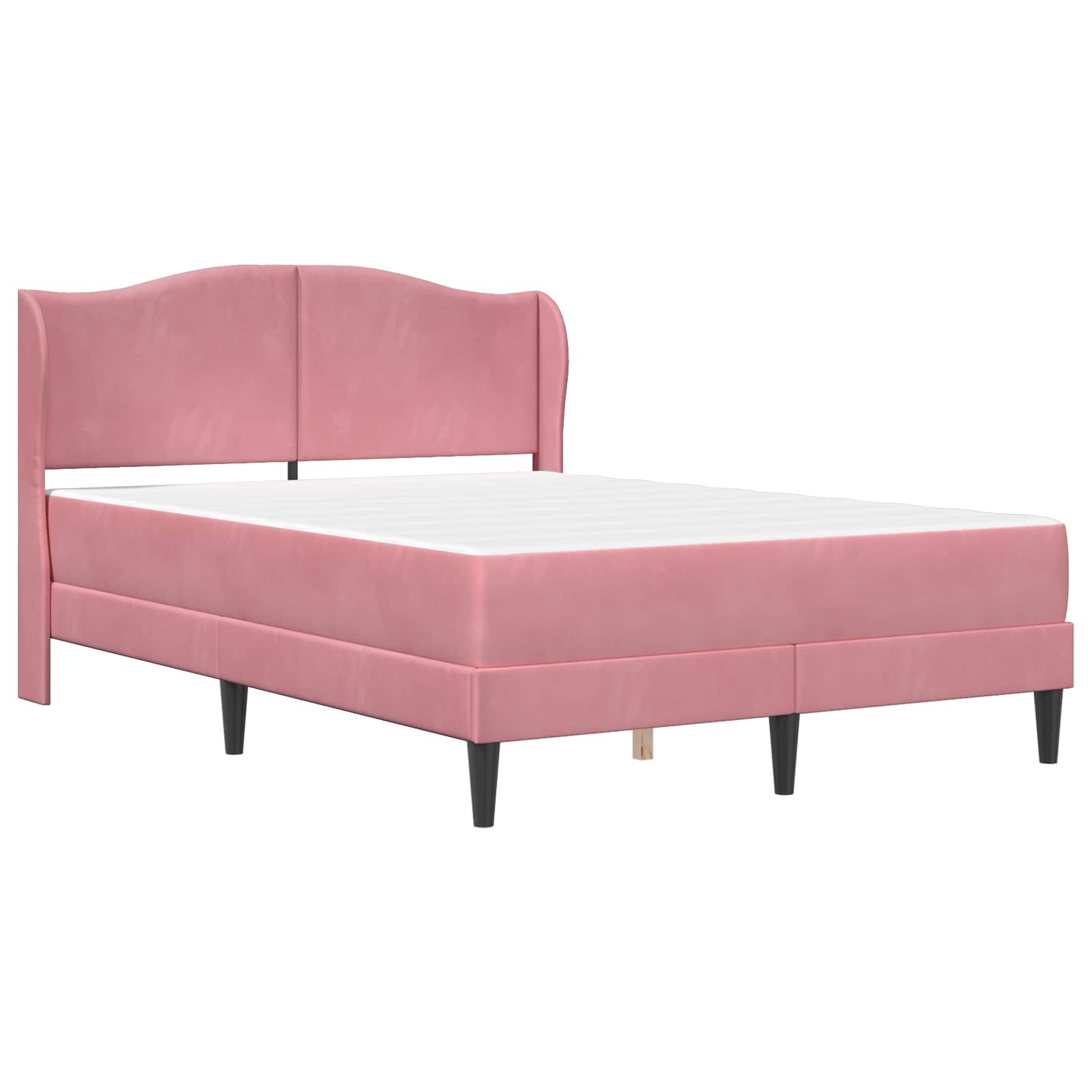 Cadre de lit avec tête de lit Rose 140 x 200 cm Velours - XIOS