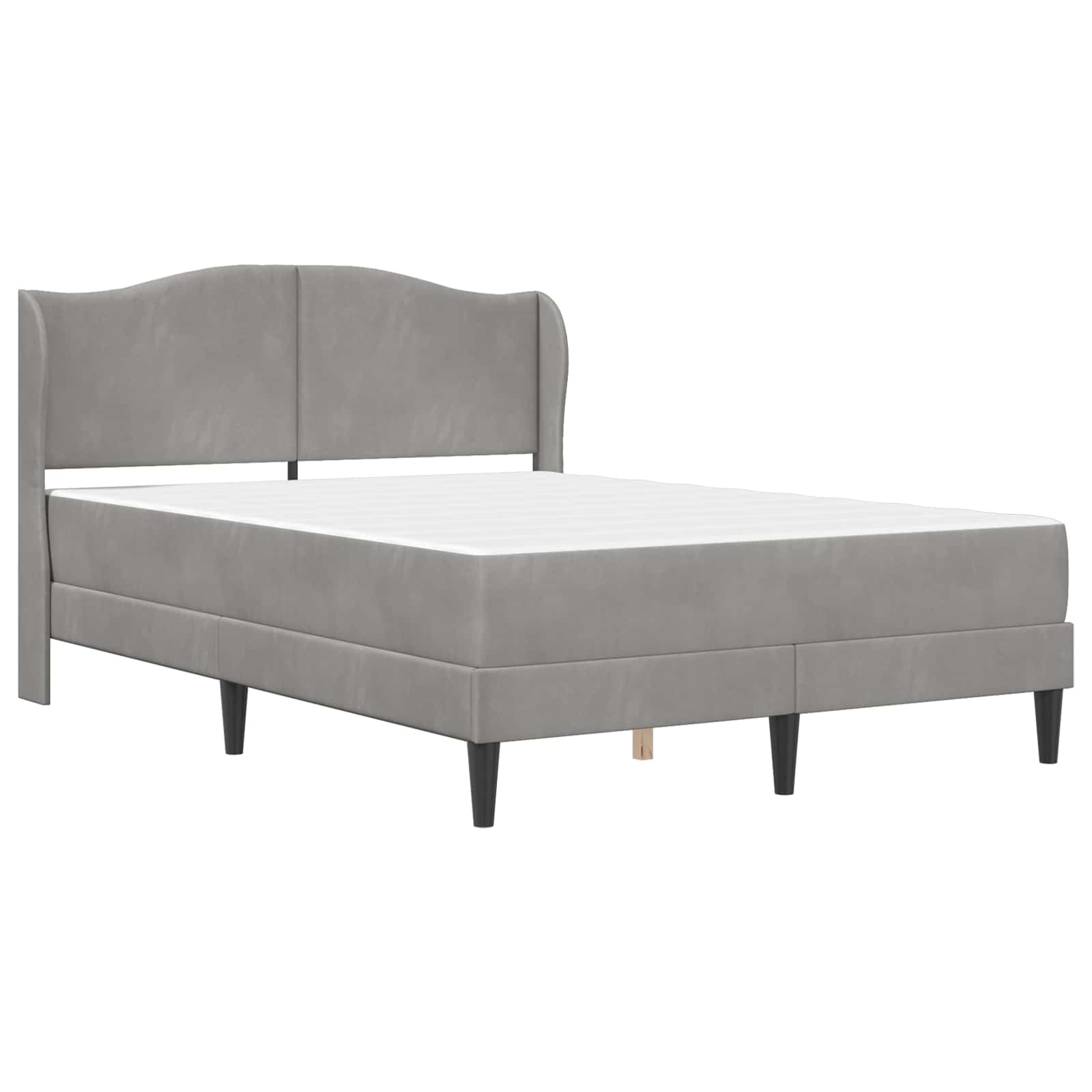 Cadre de lit avec tête de lit Gris clair 160 x 200 cm Velours - XIOS