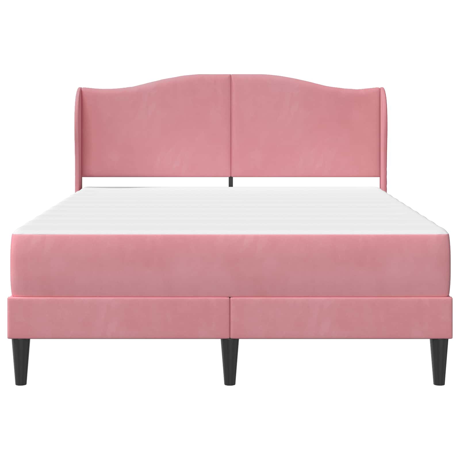 Cadre de lit avec tête de lit Rose 160 x 200 cm Velours - XIOS