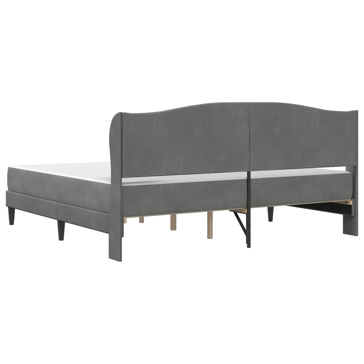 Cadre de lit avec matelas Gris foncé 180 x 200 cm Velours