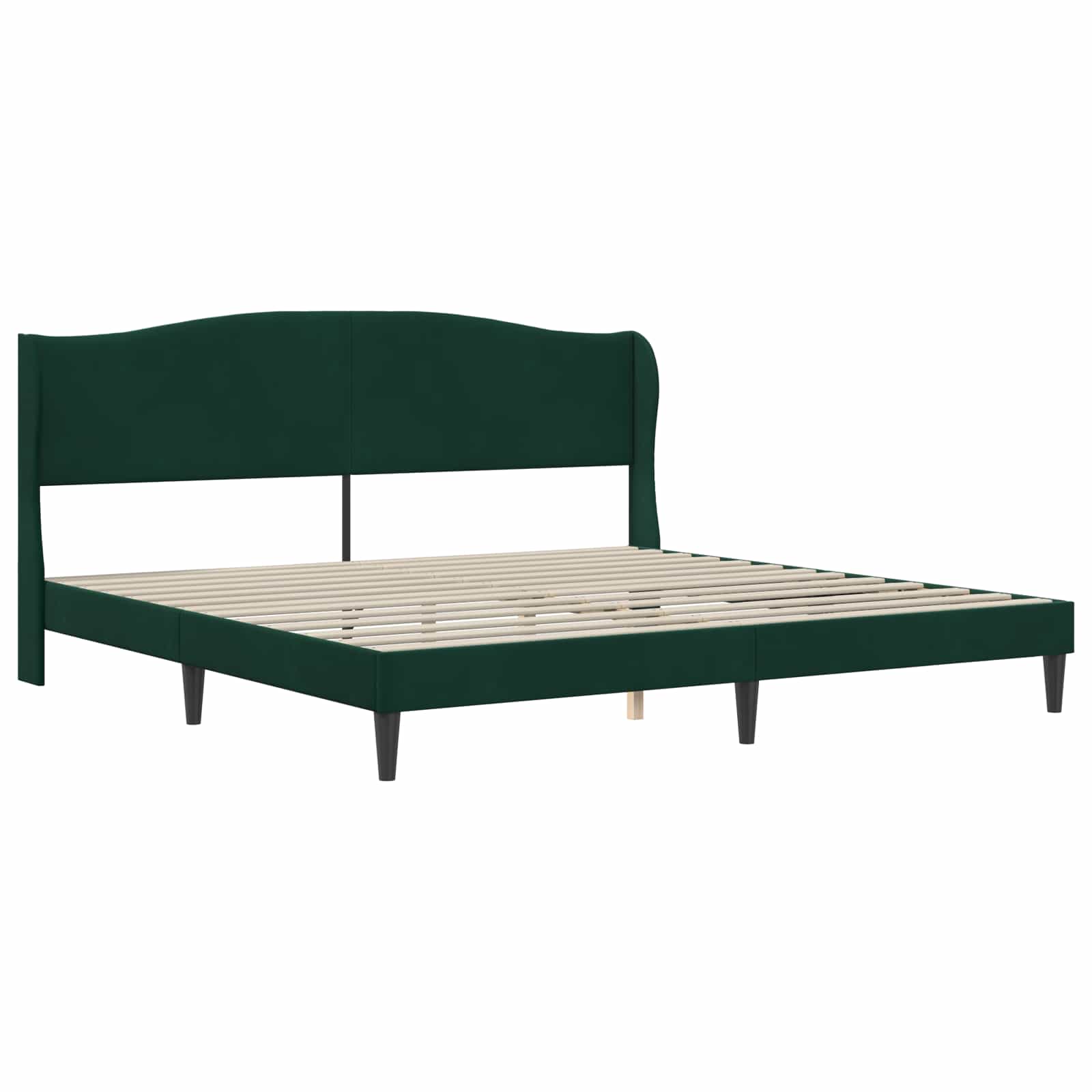 Cadre de lit avec tête de lit Vert foncé 180 x 200 cm Velours - XIOS