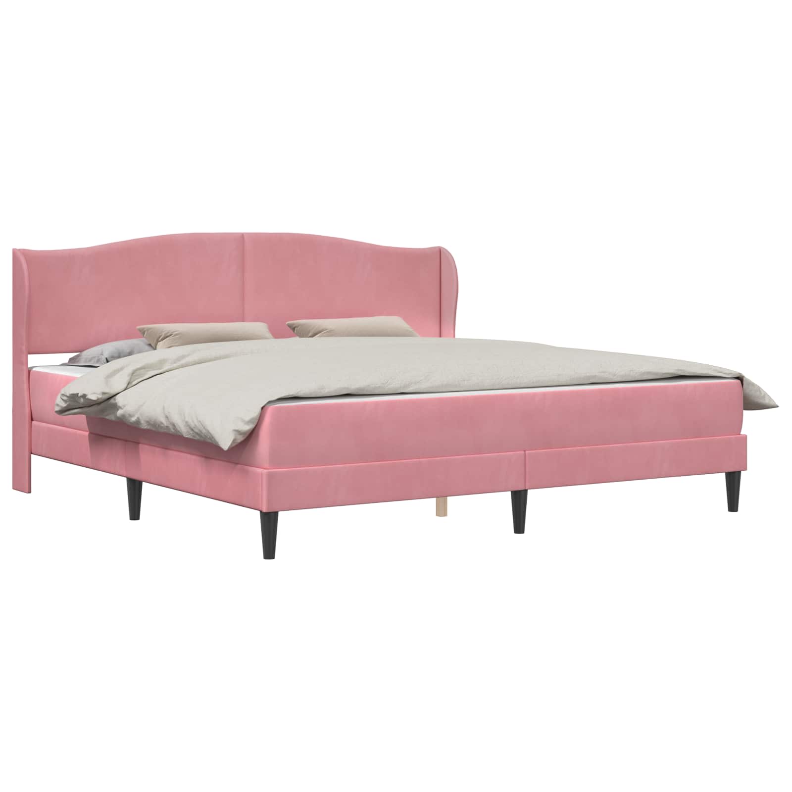 Cadre de lit avec tête de lit Rose 180 x 200 cm Velours - XIOS