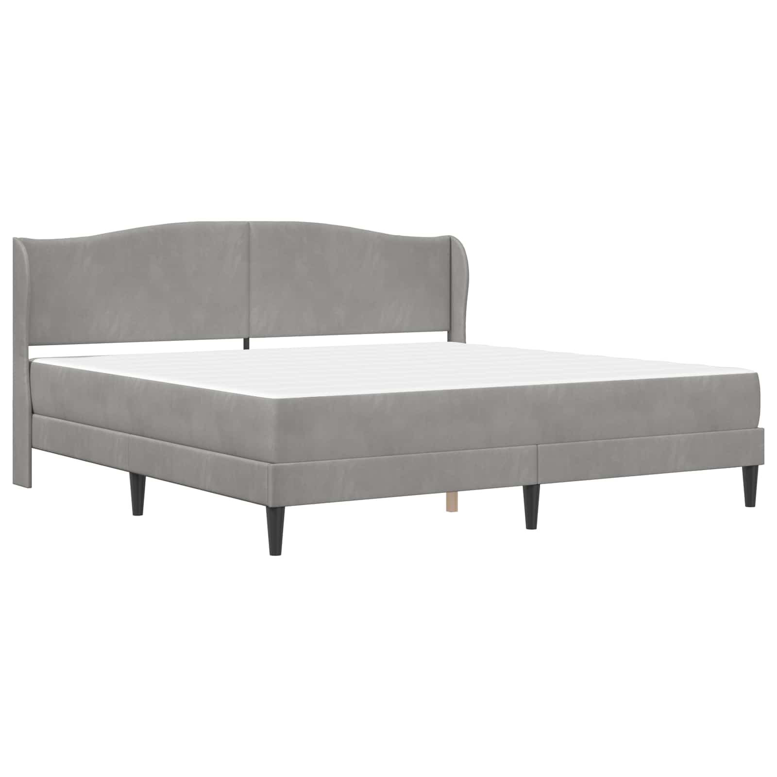 Cadre de lit avec tête de lit Gris clair 200 x 200 cm Velours - XIOS