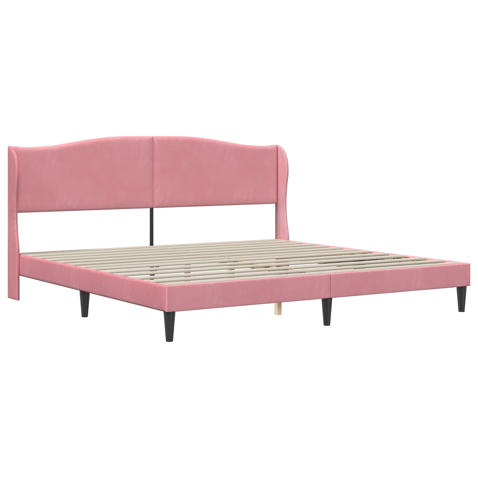 Cadre de lit avec tête de lit Rose 200 x 200 cm Velours - XIOS