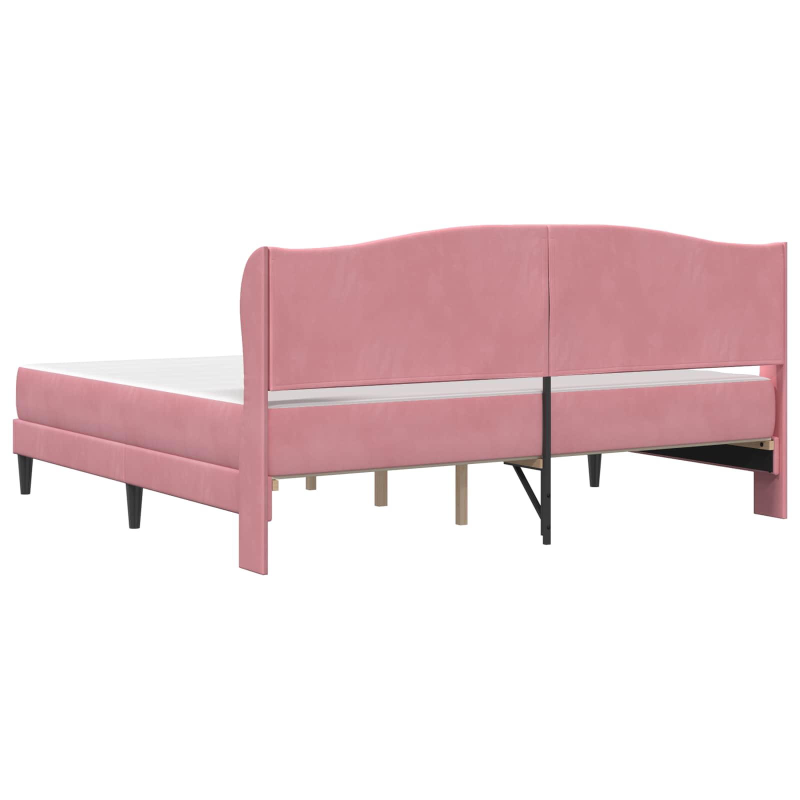 Cadre de lit avec tête de lit Rose 200 x 200 cm Velours - XIOS