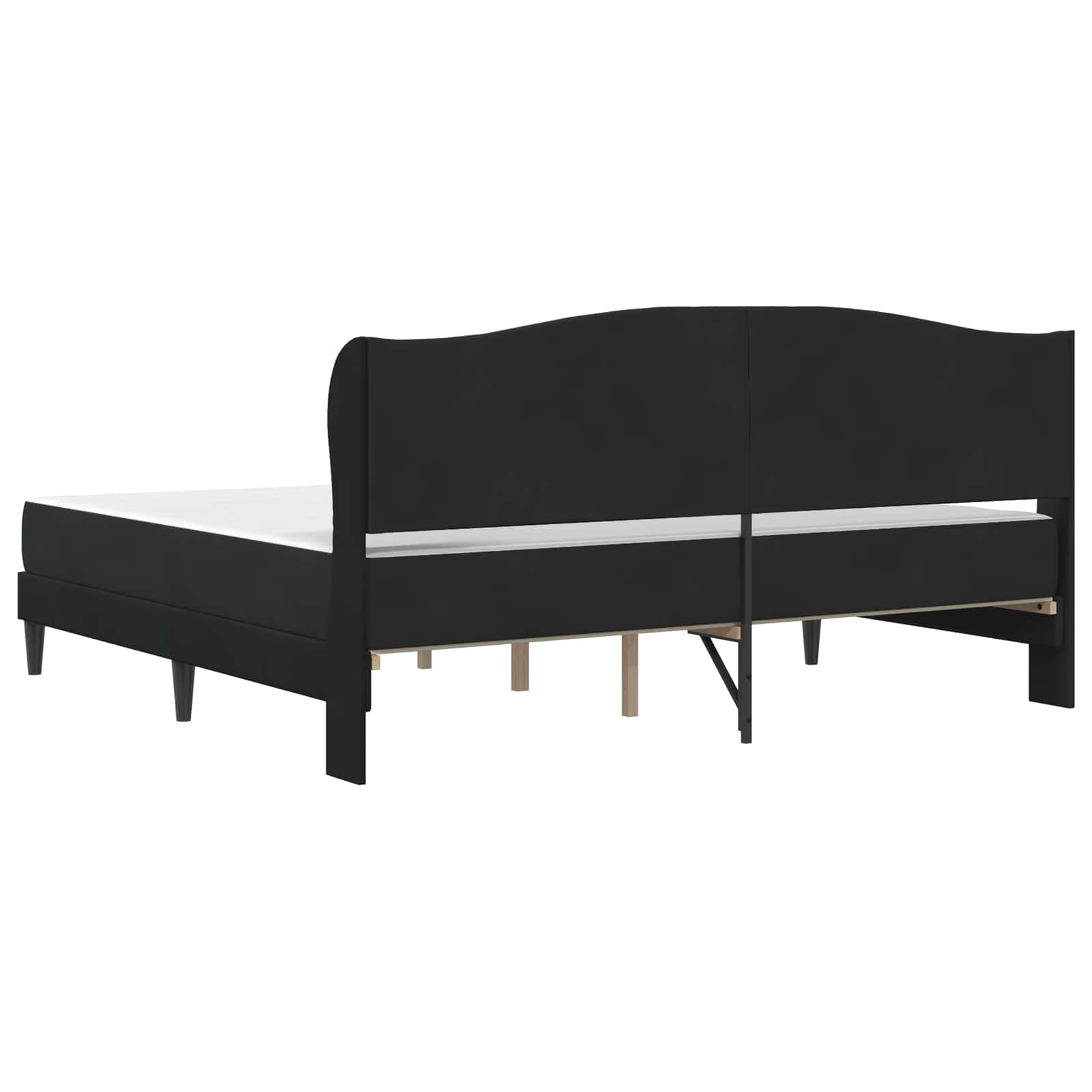 Cadre de lit avec tête de lit Noir 200 x 200 cm Velours - XIOS
